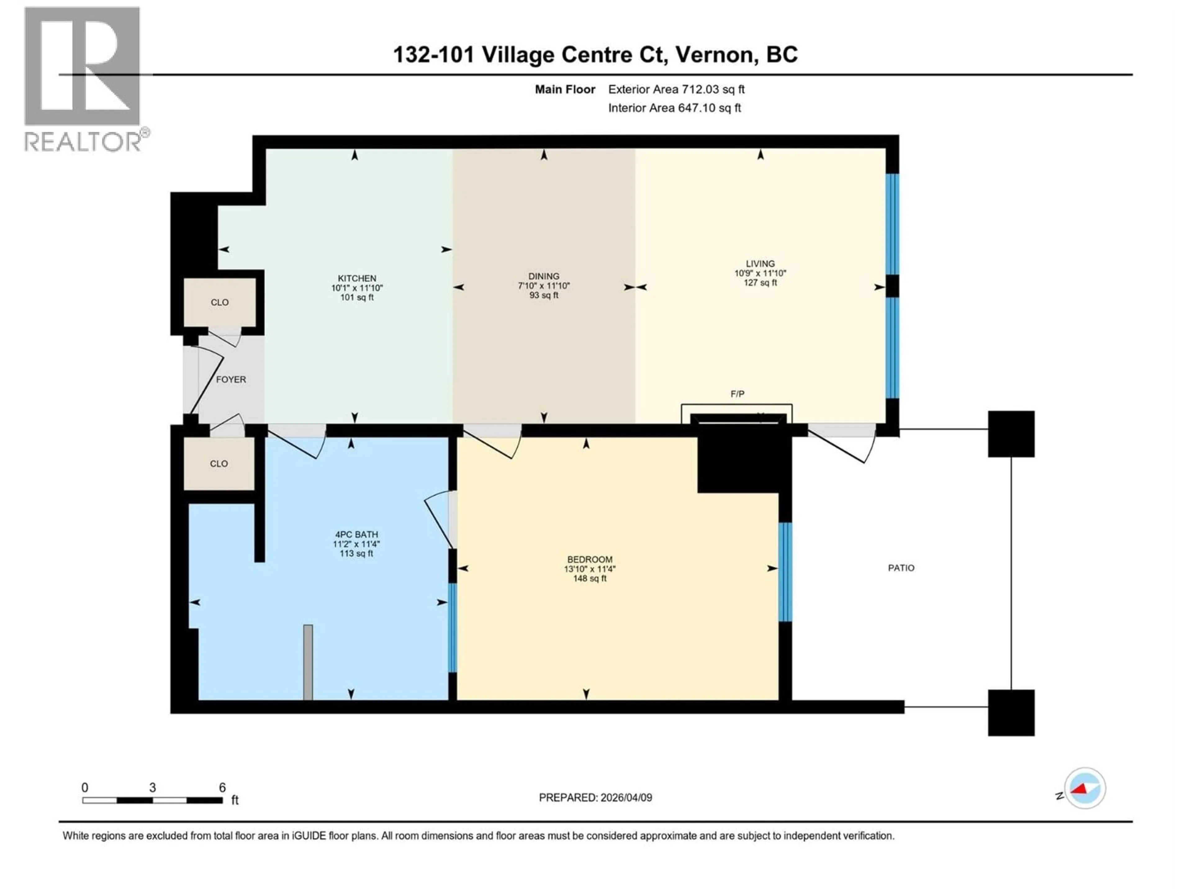Floor plan for 132 - 101 VILLAGE CENTRE COURT, Vernon British Columbia V1H1Y8
