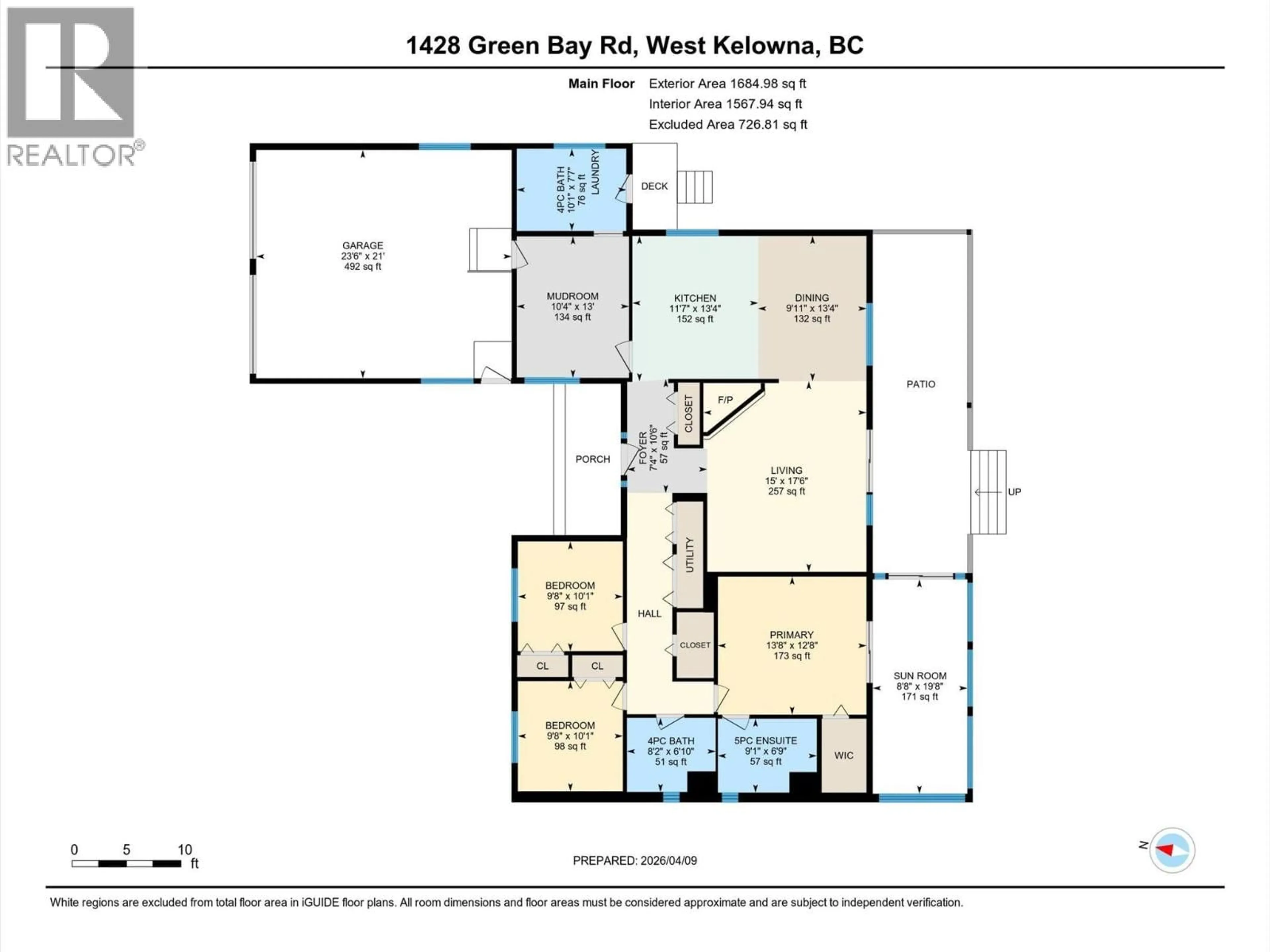 Floor plan for 1428 GREEN BAY ROAD, West Kelowna British Columbia V4T2B8