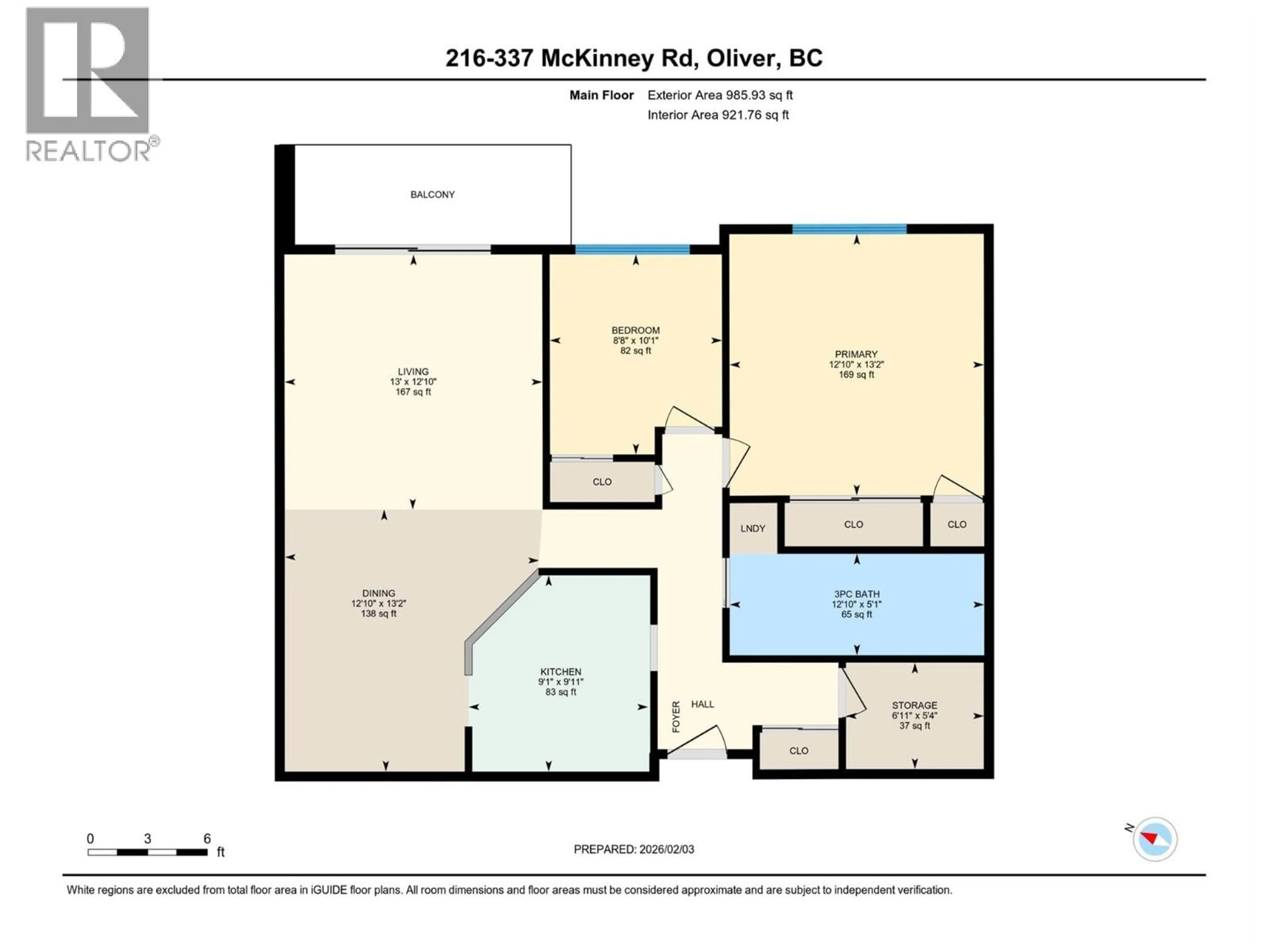 Floor plan for 216 - 337 MCKINNEY ROAD, Oliver British Columbia V0H1T3