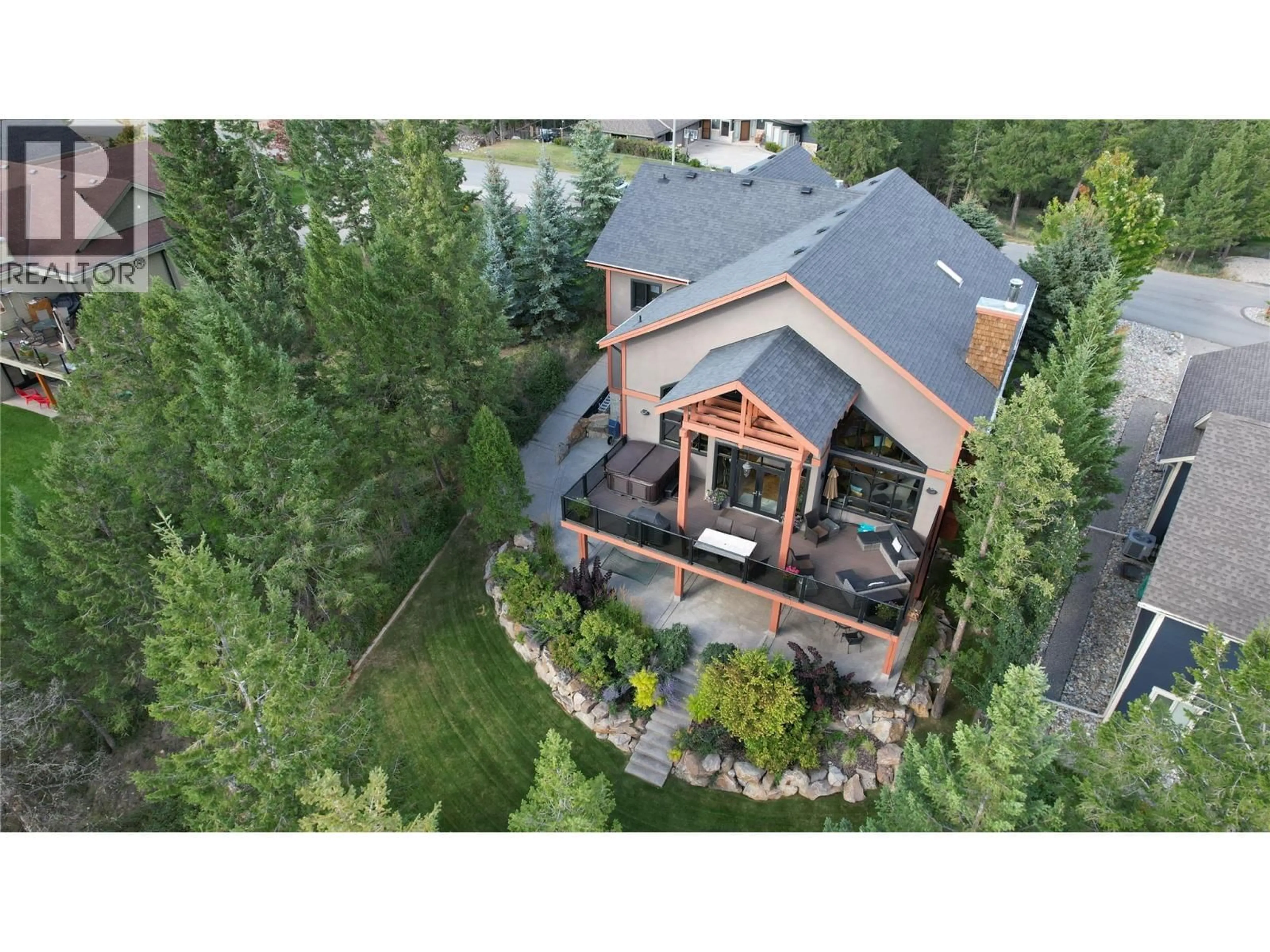 A pic from outside/outdoor area/front of a property/back of a property/a pic from drone, mountain view for 2550 LEDGEROCK RIDGE, Invermere British Columbia V0A1K6