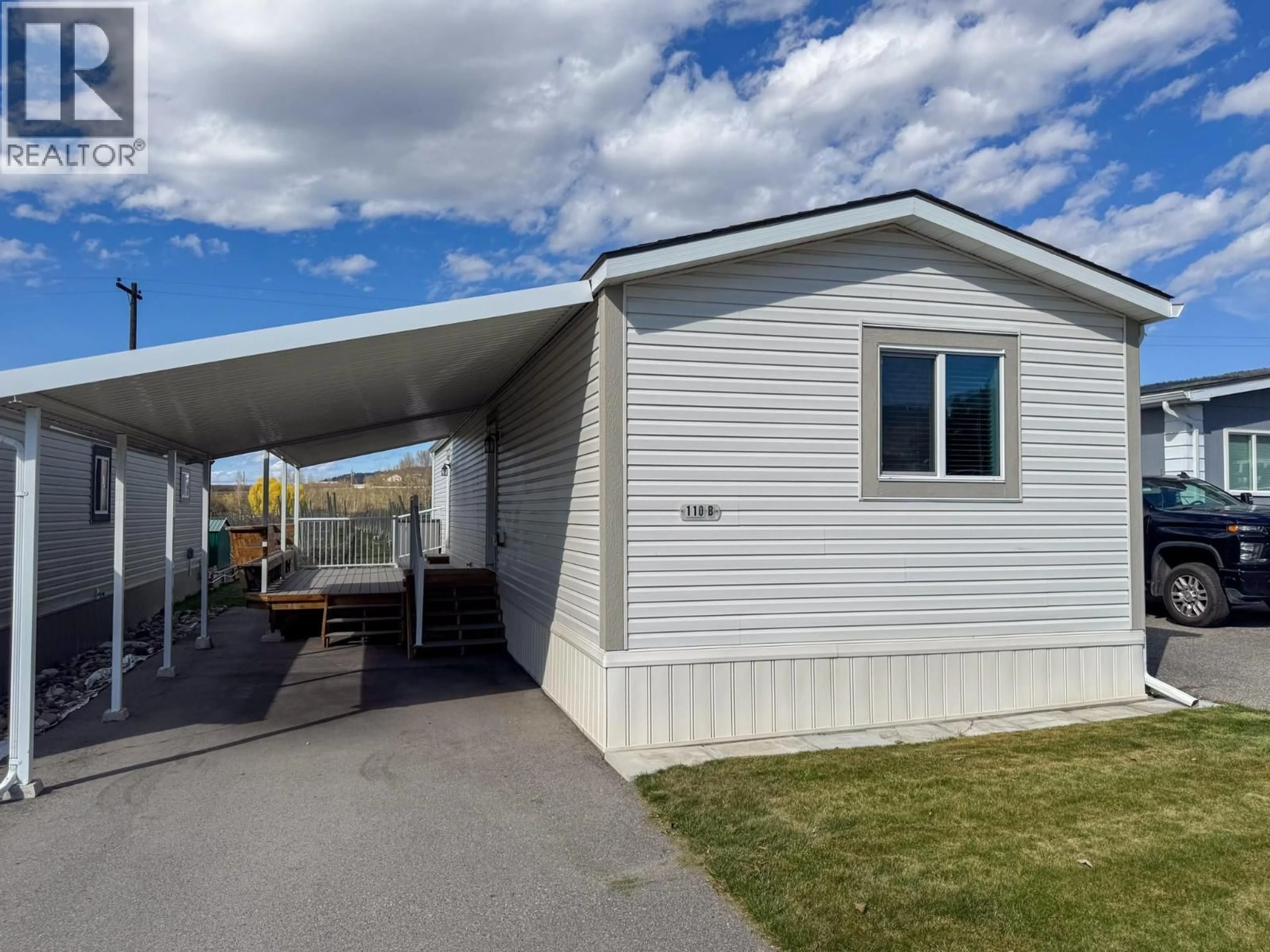 Home with vinyl exterior material, street for 110B - 3591 OLD VERNON ROAD, Kelowna British Columbia V1X6P4
