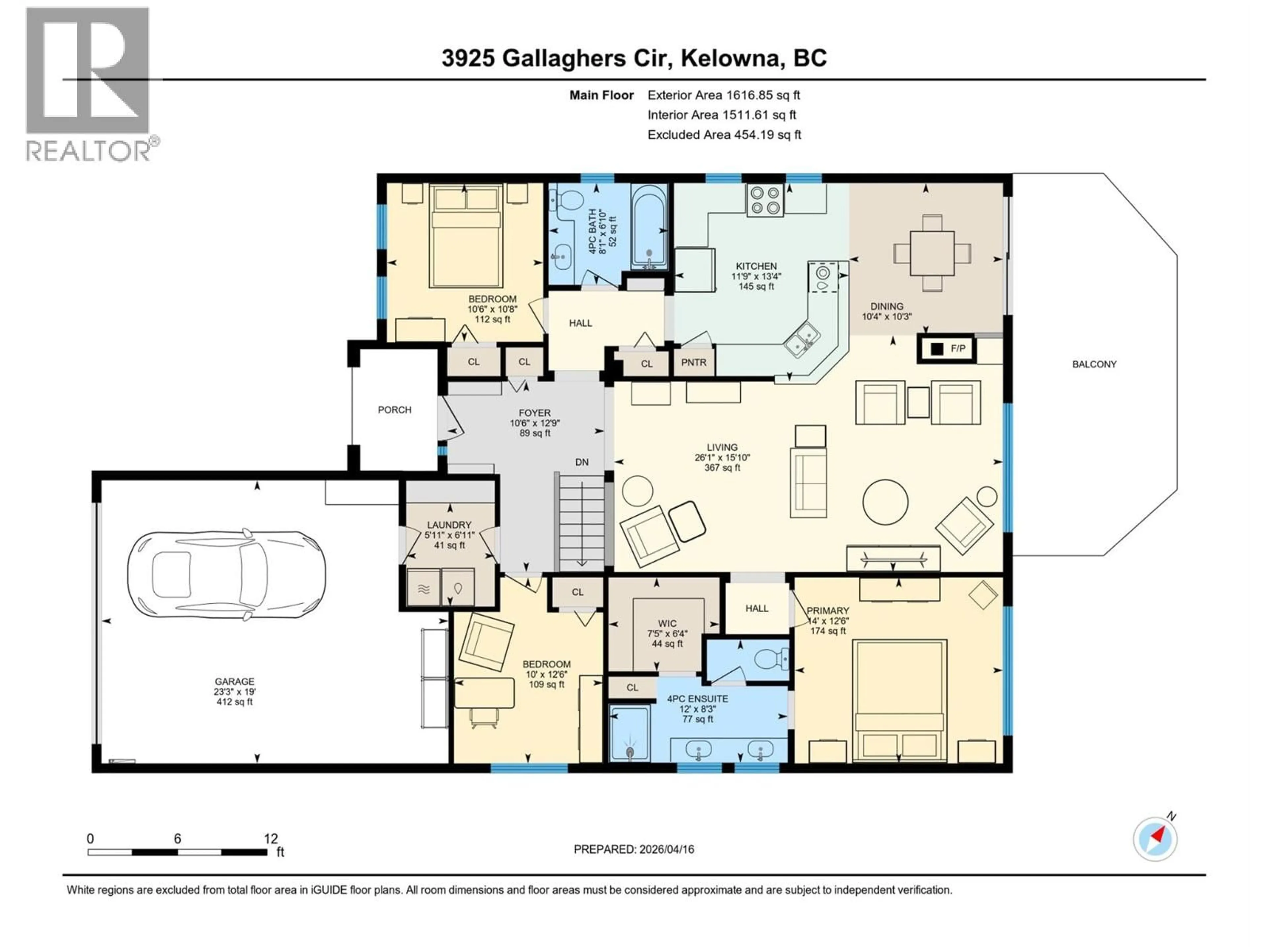 Floor plan for 3925 GALLAGHERS CIRCLE, Kelowna British Columbia V1W3Z9