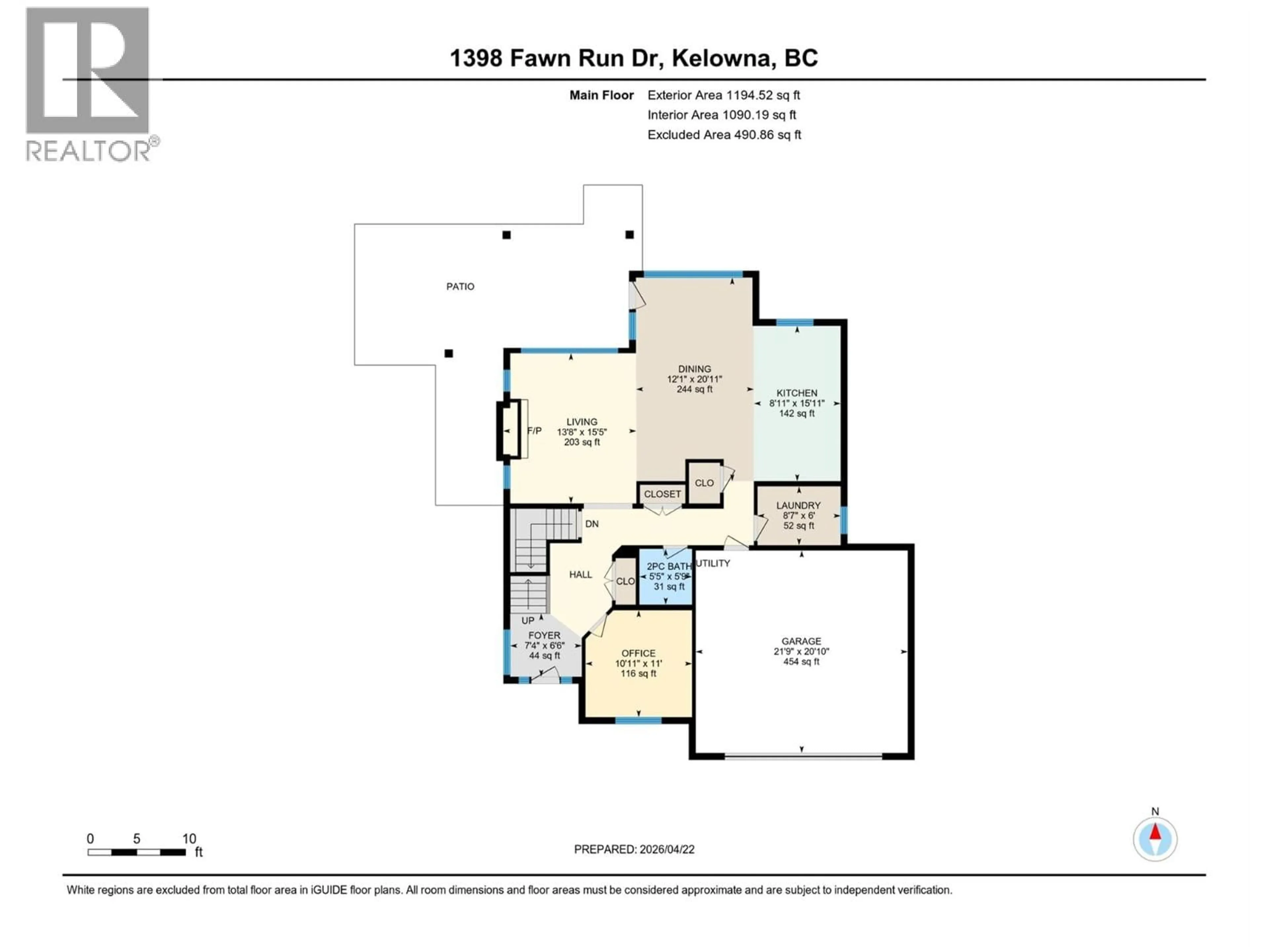 Floor plan for 1398 FAWN RUN DRIVE, Kelowna British Columbia V1W5L3