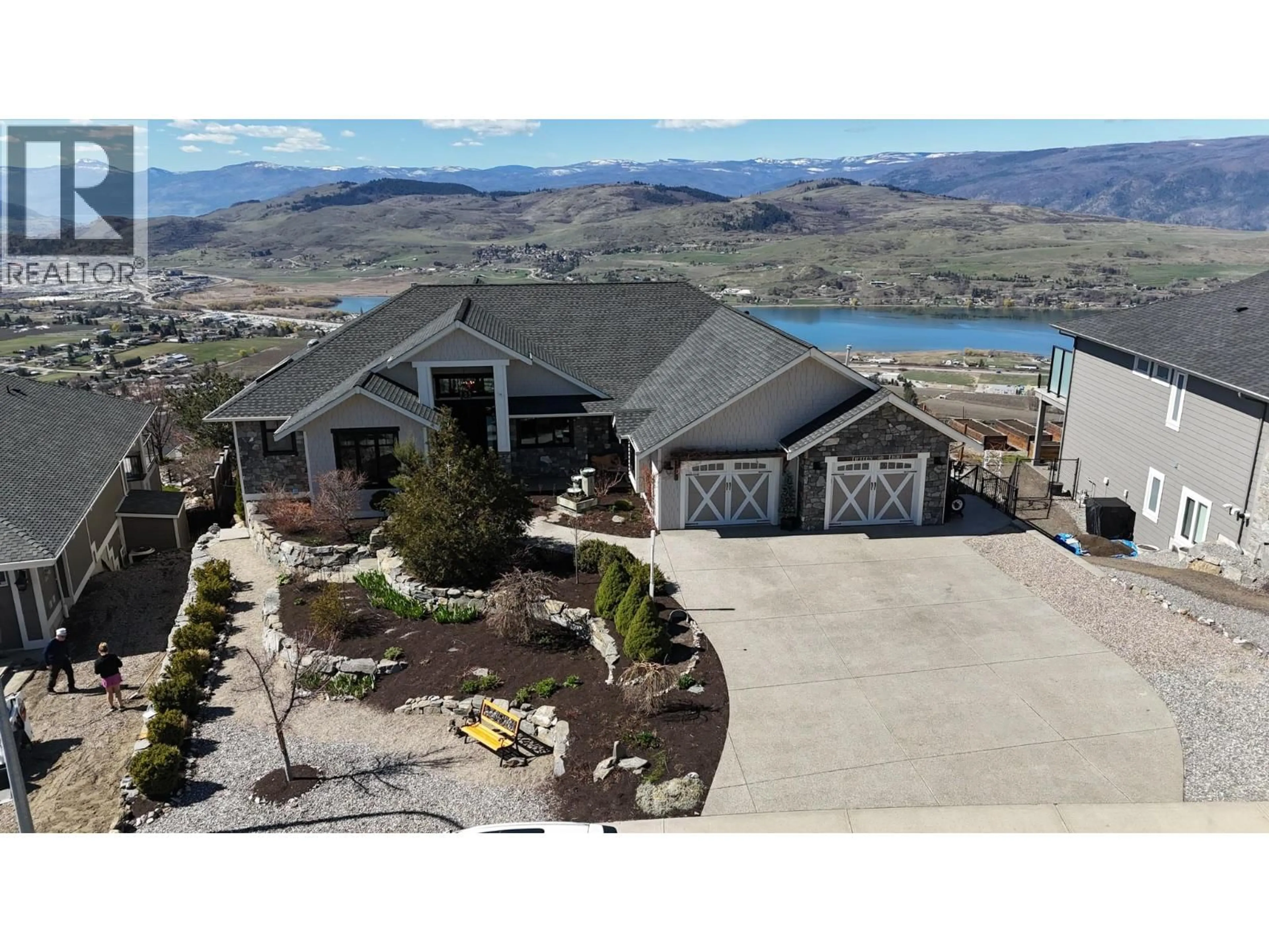 A pic from outside/outdoor area/front of a property/back of a property/a pic from drone, mountain view for 1548 PHOENIX DRIVE, Vernon British Columbia V1B4B3