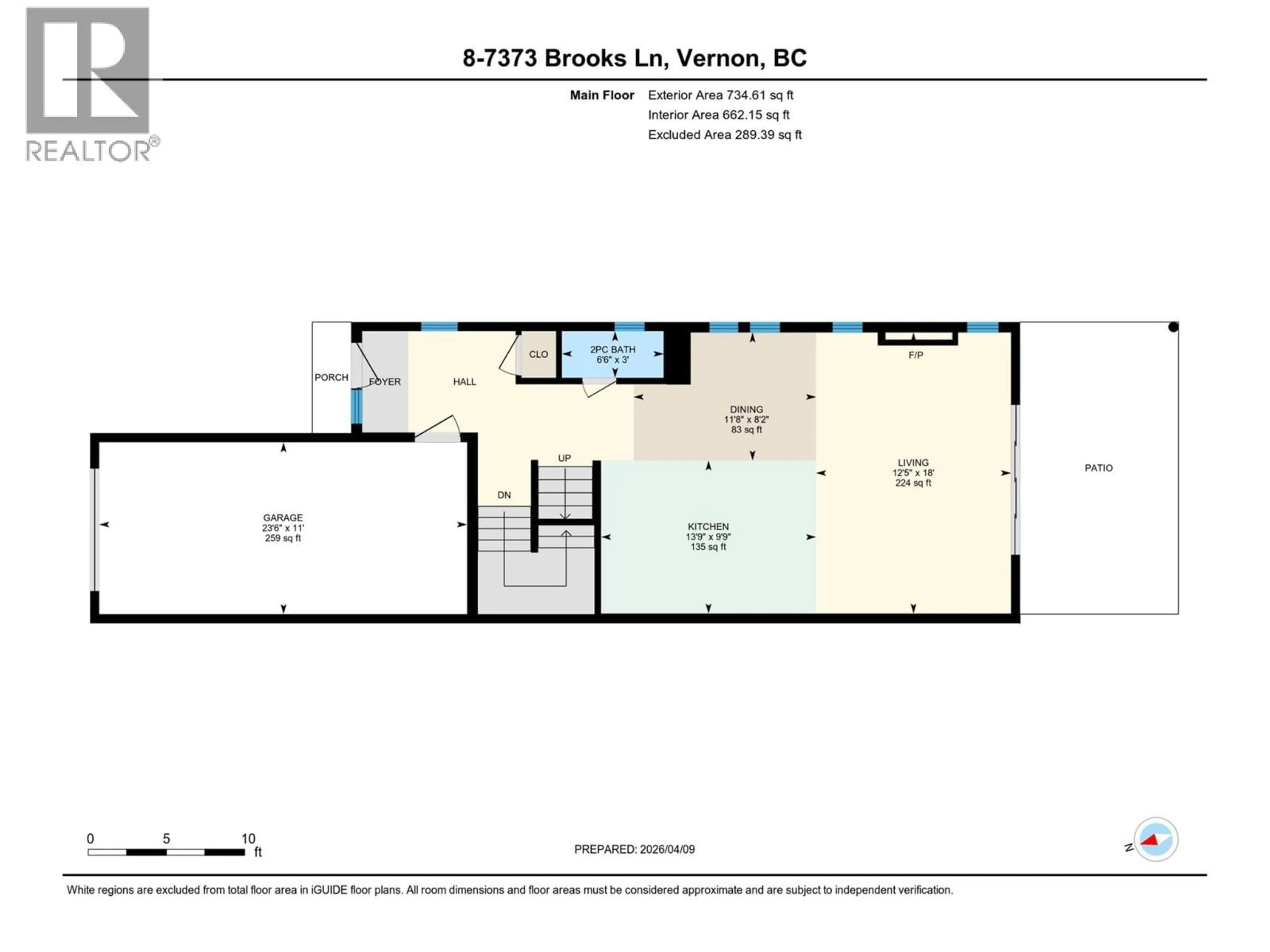 Floor plan for 8 - 7373 BROOKS LANE, Vernon British Columbia V1H1G6