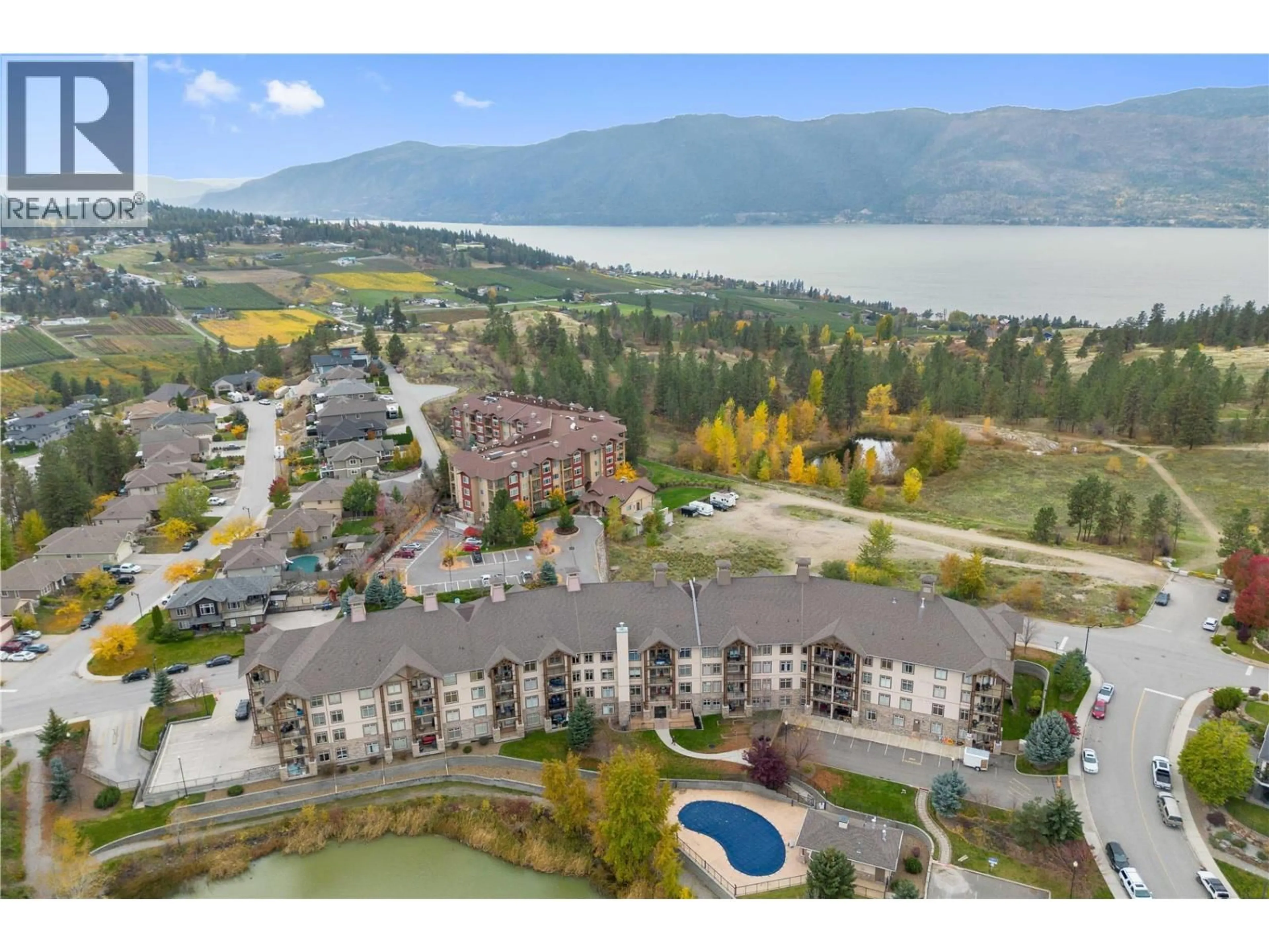 A pic from outside/outdoor area/front of a property/back of a property/a pic from drone, water/lake/river/ocean view for 223 - 2551 SHORELINE DRIVE, Lake Country British Columbia V4V2P2