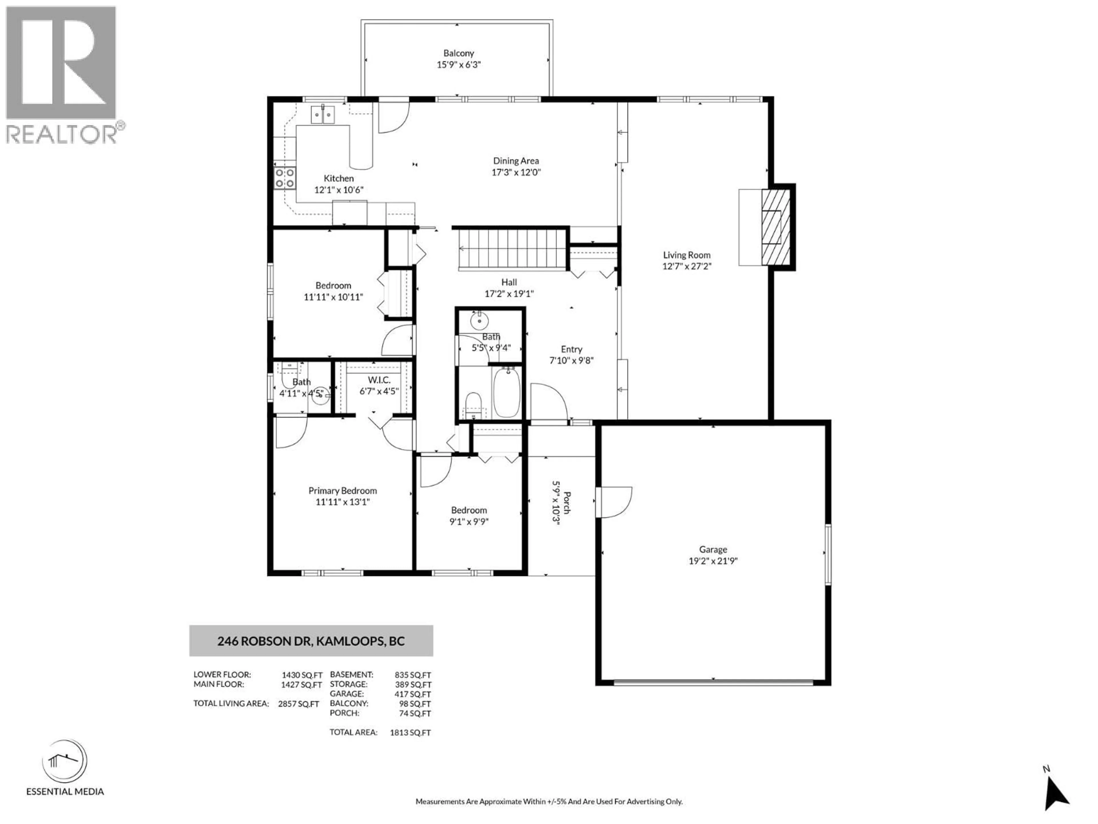 Floor plan for 246 ROBSON DRIVE, Kamloops British Columbia V2E1W1
