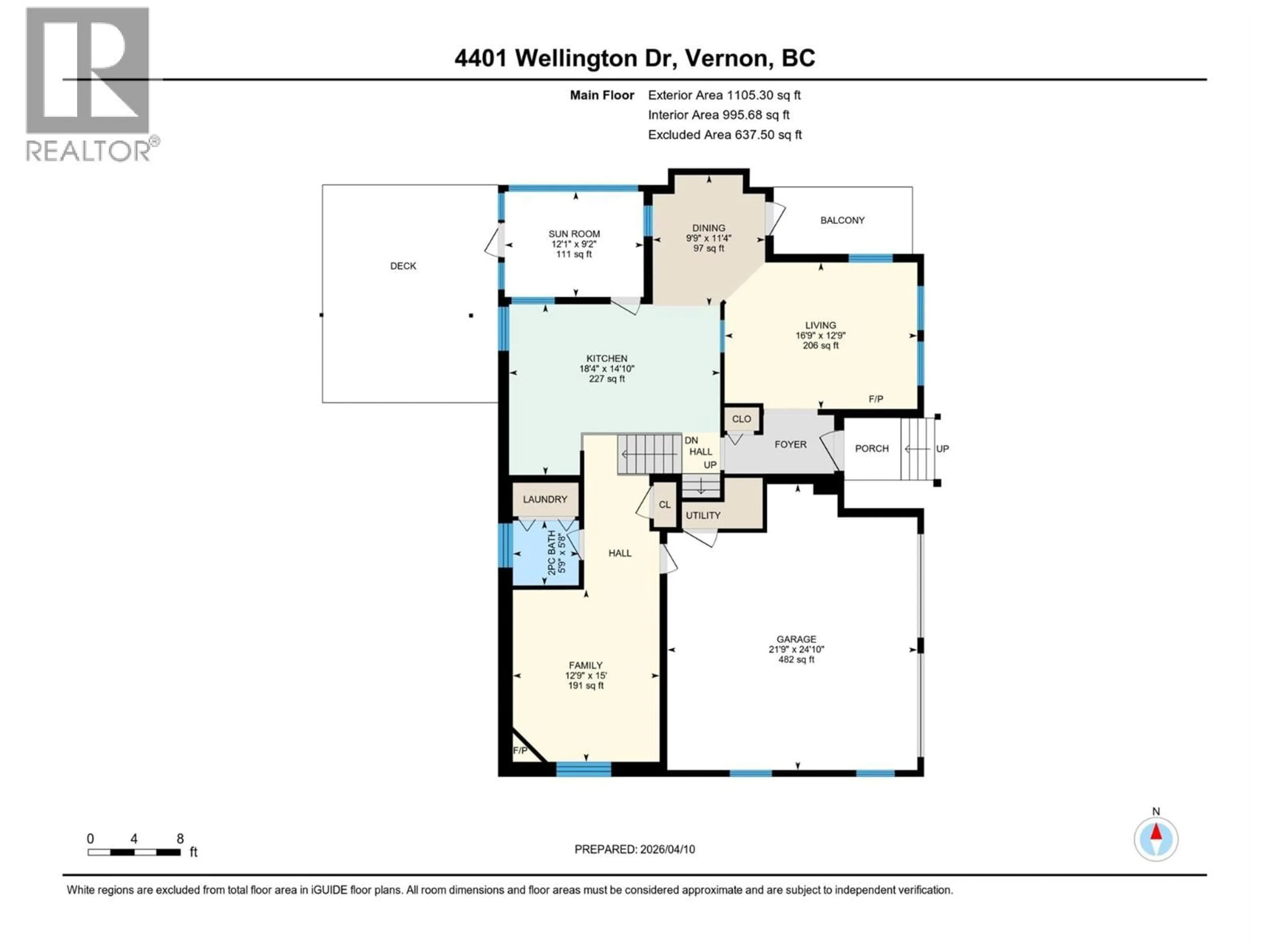 Floor plan for 4401 WELLINGTON DRIVE, Vernon British Columbia V1T9A6