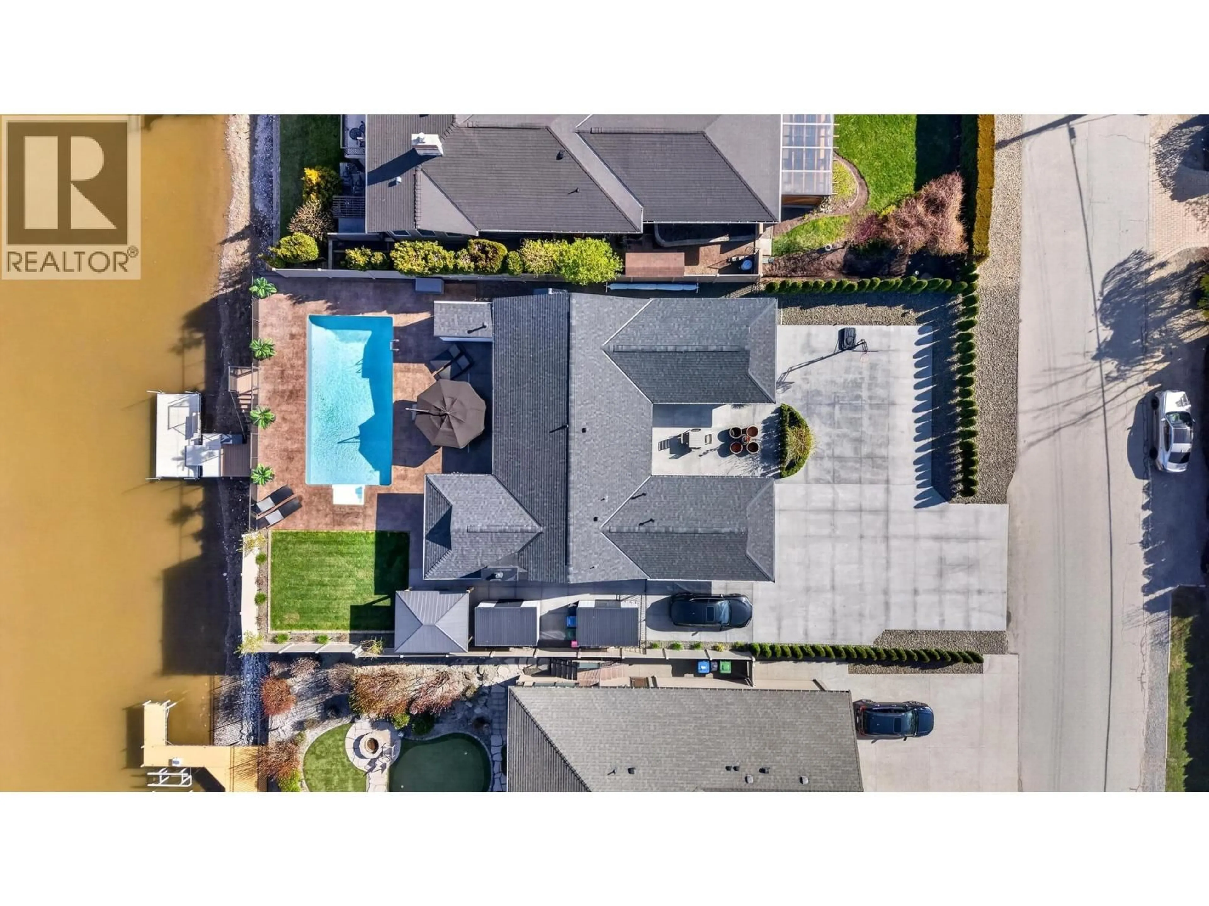 A pic from outside/outdoor area/front of a property/back of a property/a pic from drone, street for 1674 PRITCHARD DRIVE, West Kelowna British Columbia V4T1X5