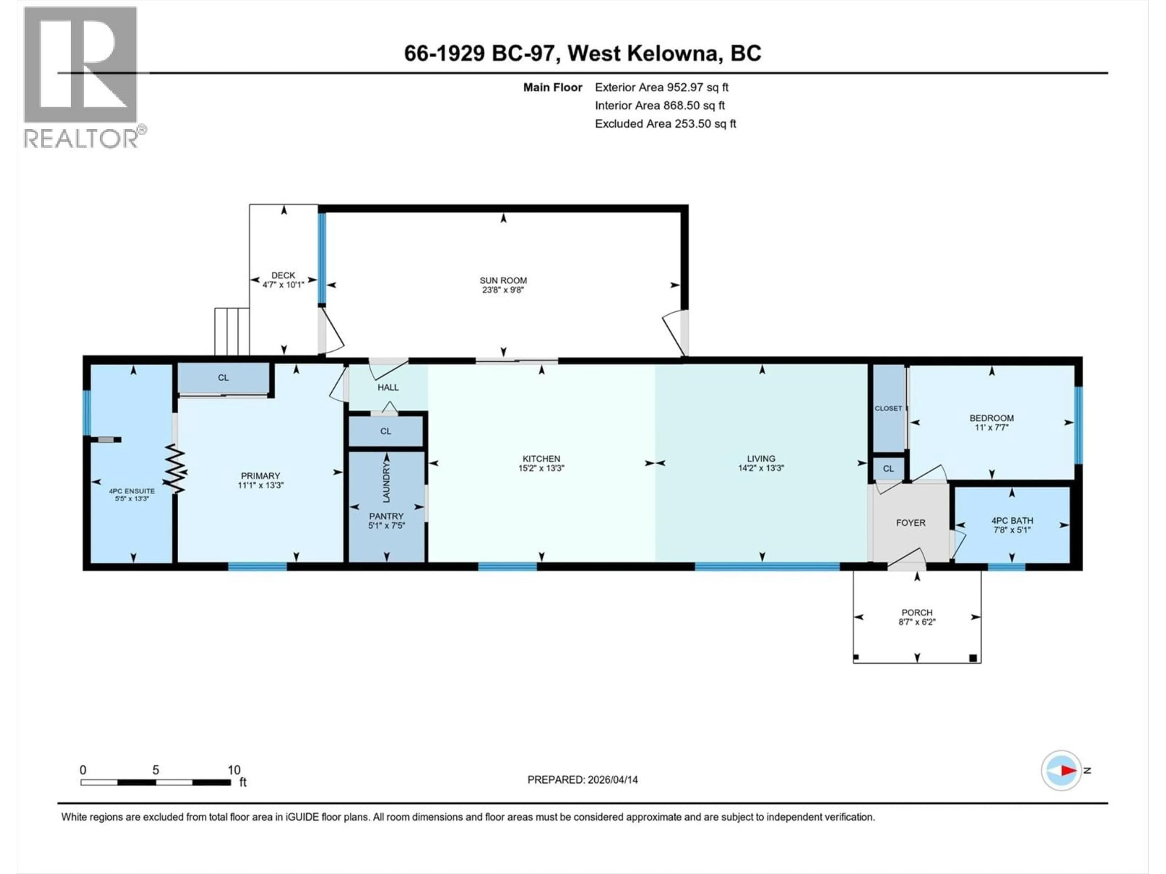 Floor plan for 66 - 1929 97 HIGHWAY SOUTH, West Kelowna British Columbia V1Z2Z1