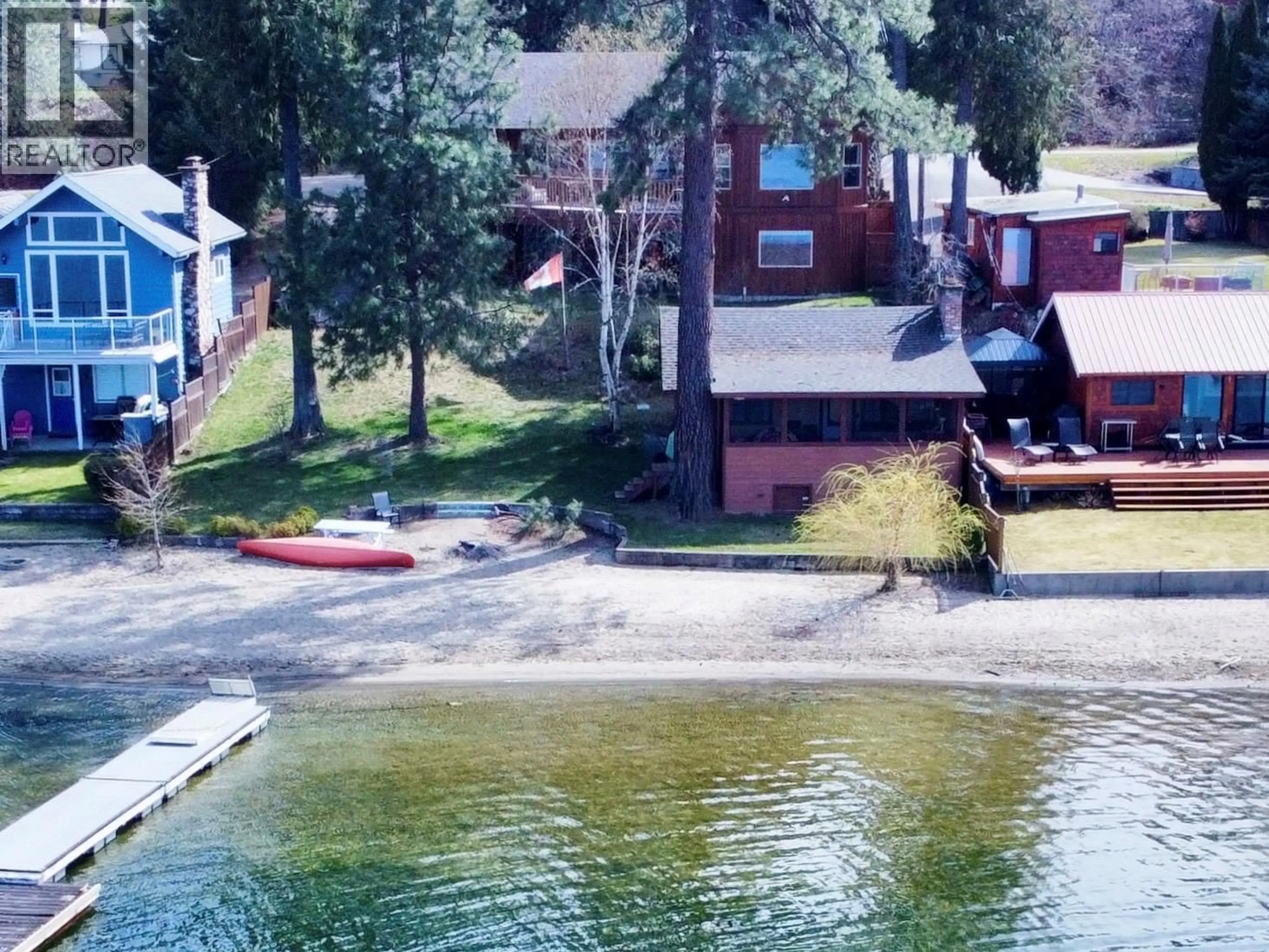 A pic from outside/outdoor area/front of a property/back of a property/a pic from drone, water/lake/river/ocean view for 70 SANDNER ROAD, Christina Lake British Columbia V0H1E0