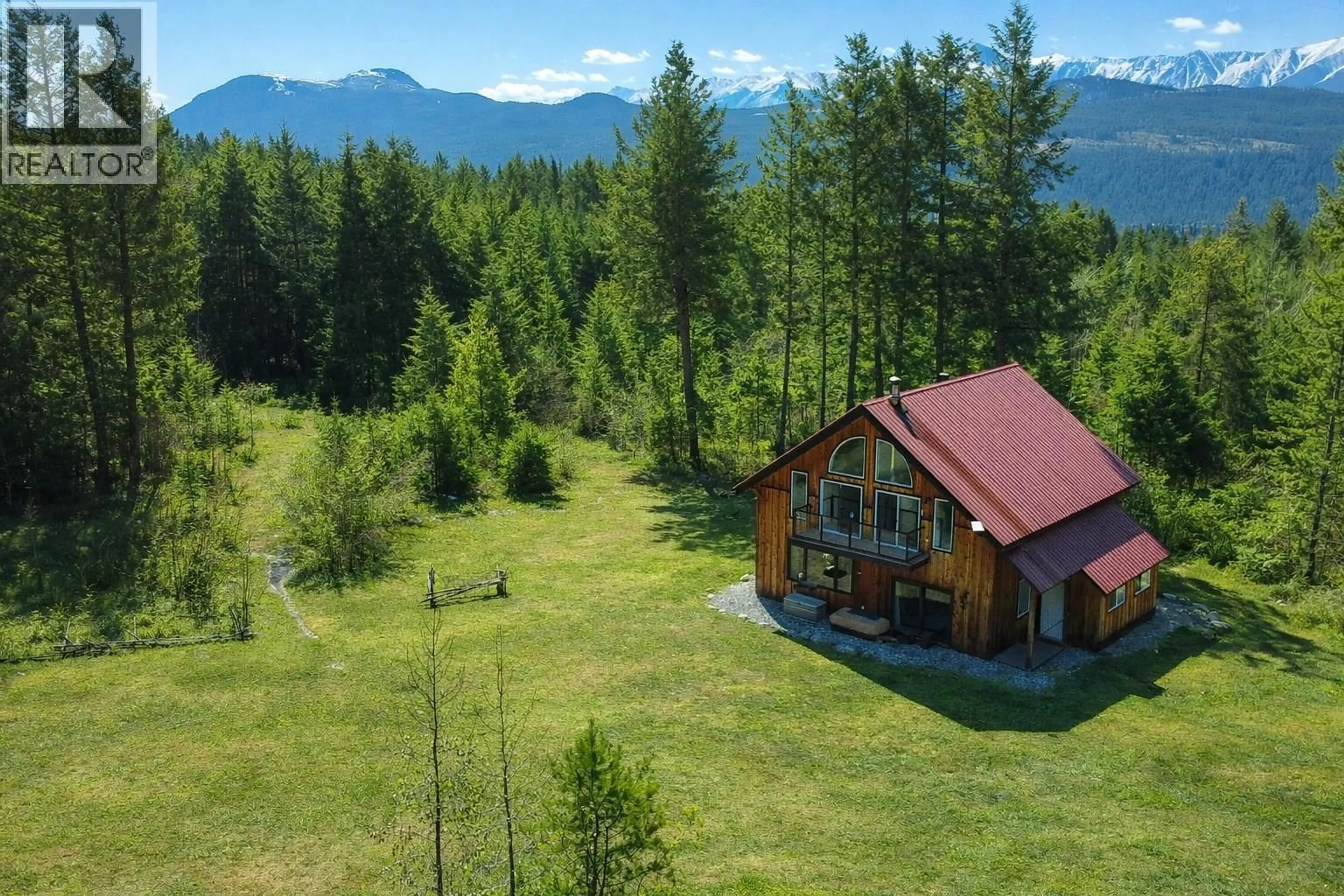 A pic from outside/outdoor area/front of a property/back of a property/a pic from drone, mountain view for 4360 ADAIR ROAD, Parson British Columbia V0A1L0