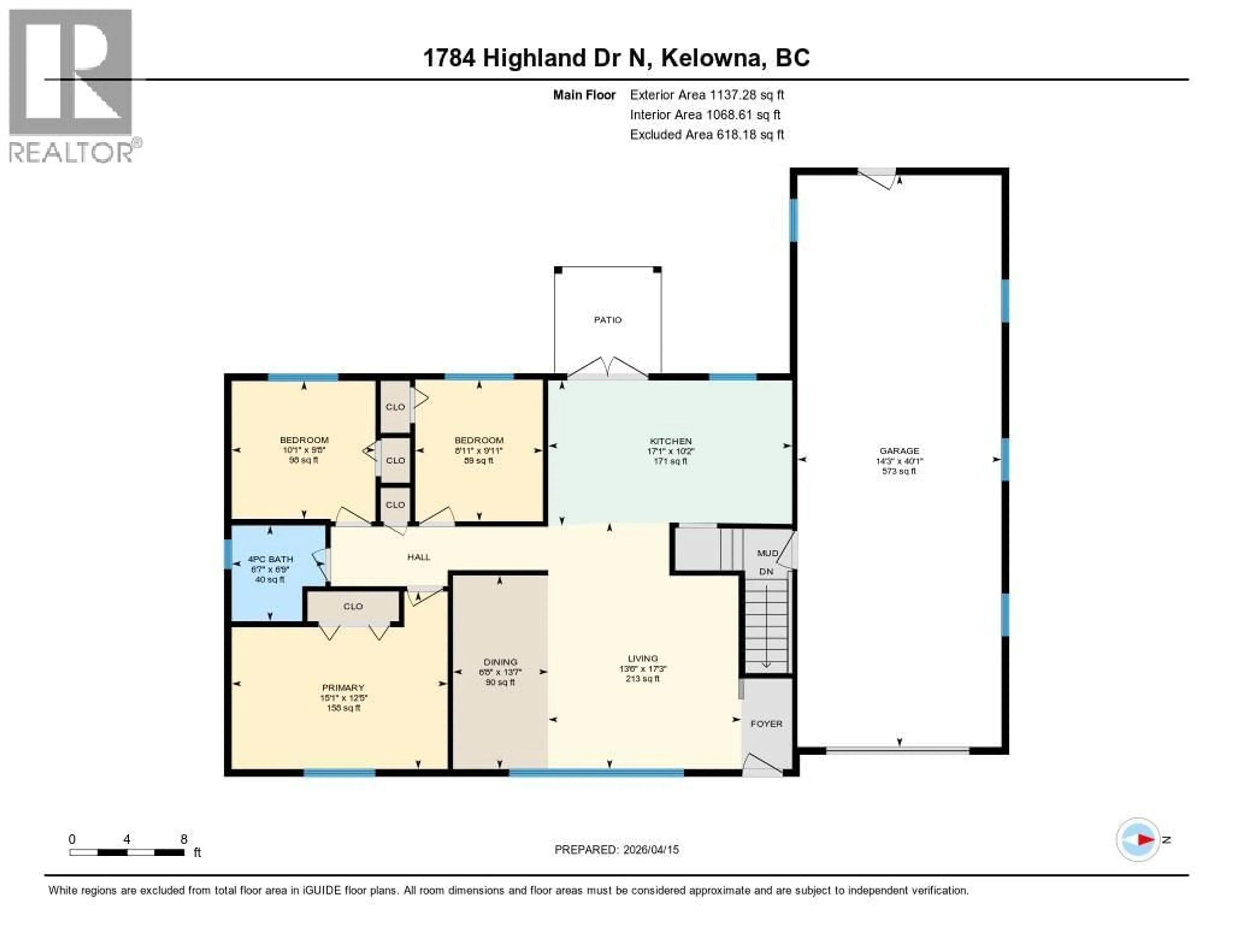 Floor plan for 1784 HIGHLAND DRIVE NORTH, Kelowna British Columbia V1Y4L2