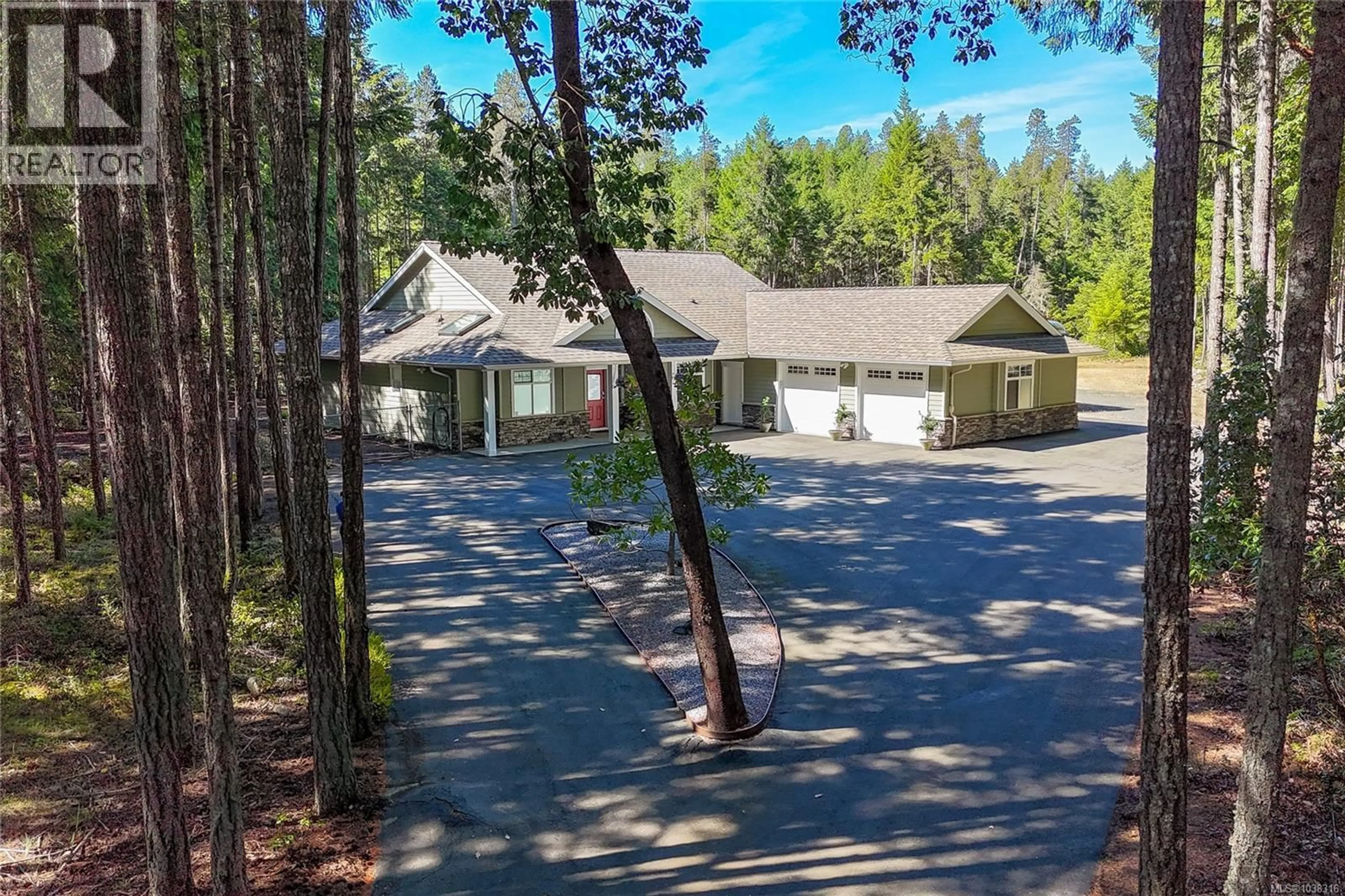 A pic from outside/outdoor area/front of a property/back of a property/a pic from drone, forest/trees view for 900 RIVERS EDGE DRIVE, Nanoose Bay British Columbia V9P9L6