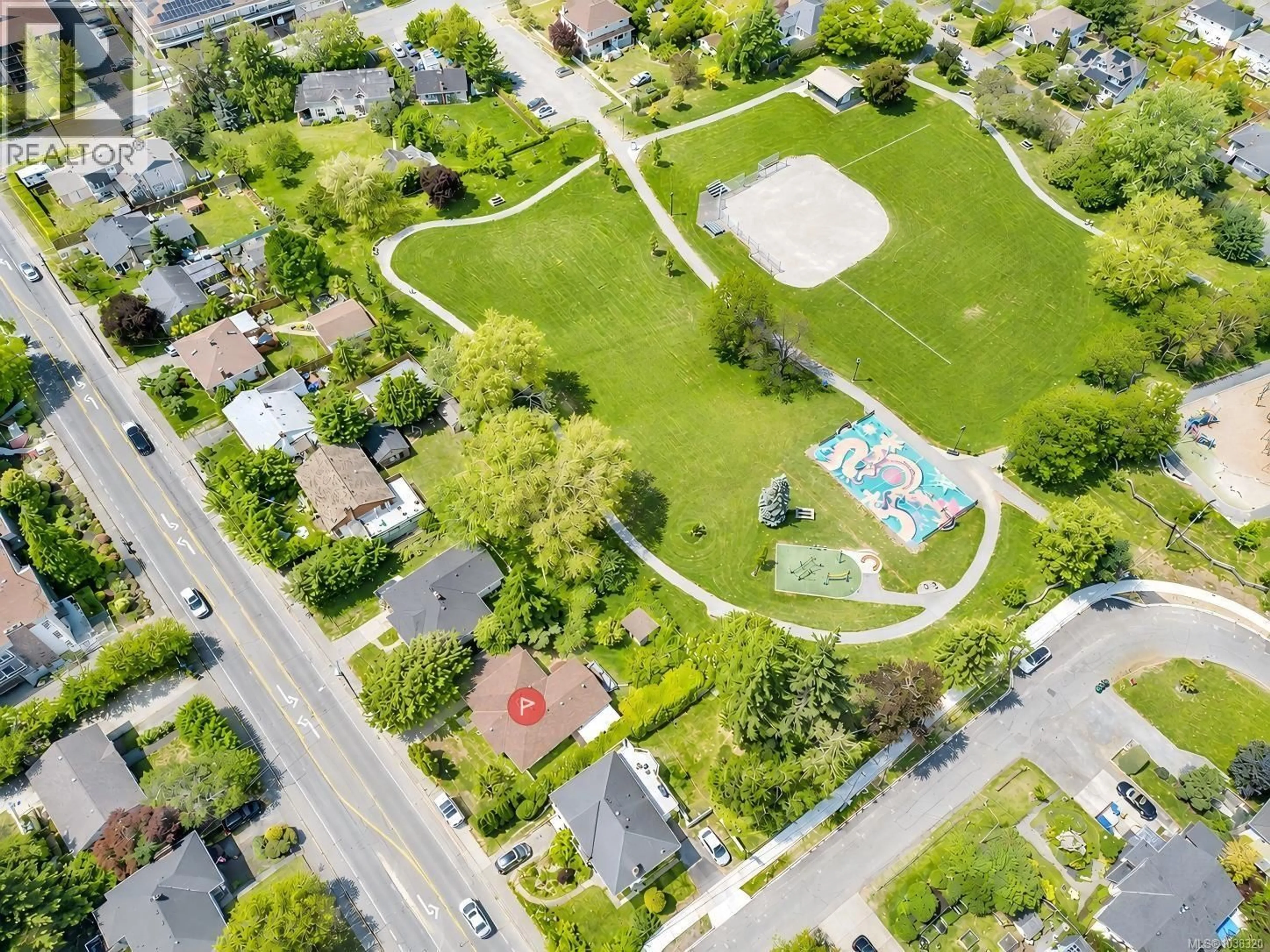 A pic from outside/outdoor area/front of a property/back of a property/a pic from drone, street for 1736 CEDAR HILL CROSS ROAD, Saanich British Columbia V8P2R1