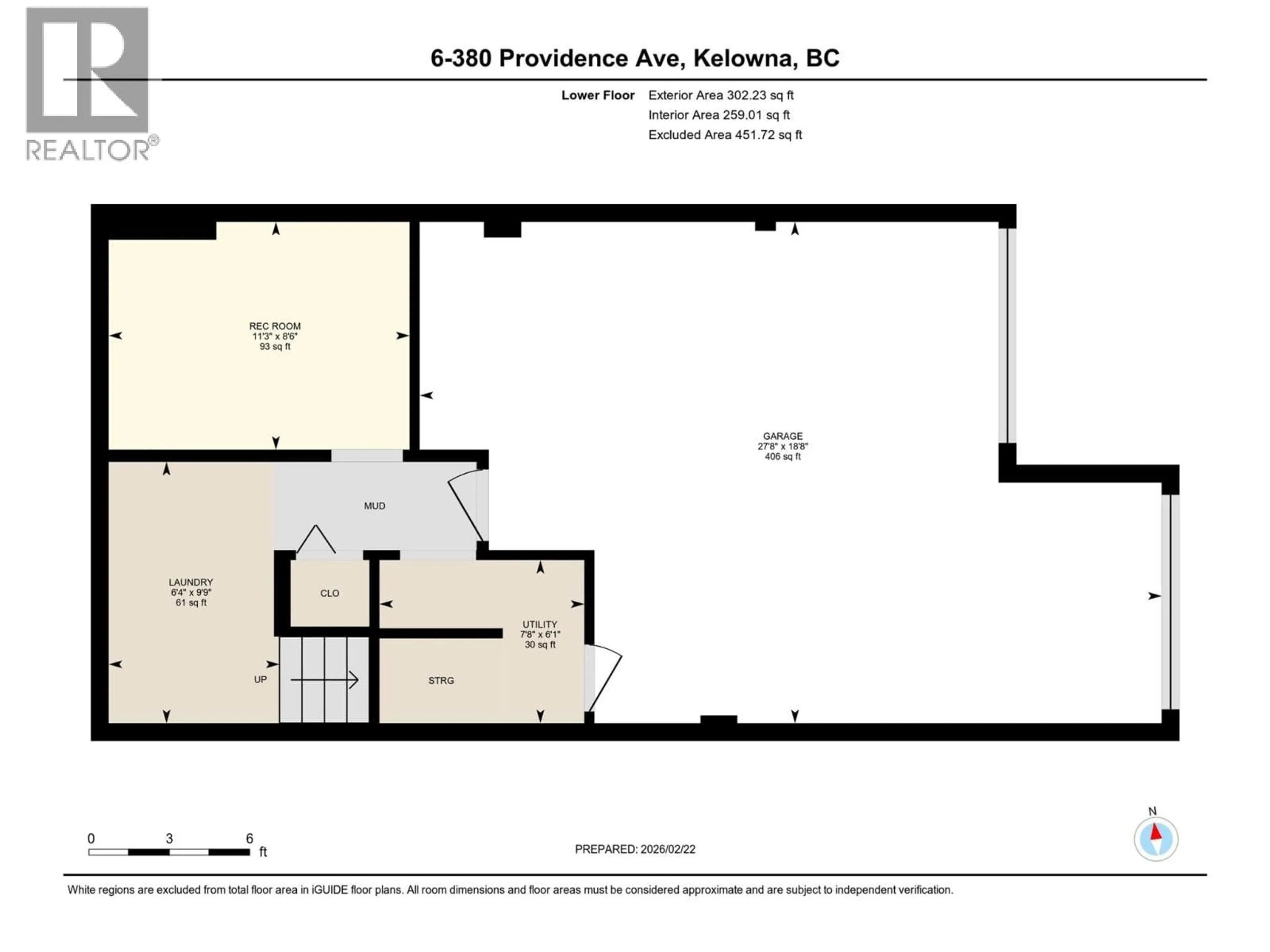 Floor plan for 6 - 380 PROVIDENCE AVENUE, Kelowna British Columbia V1W4Z6