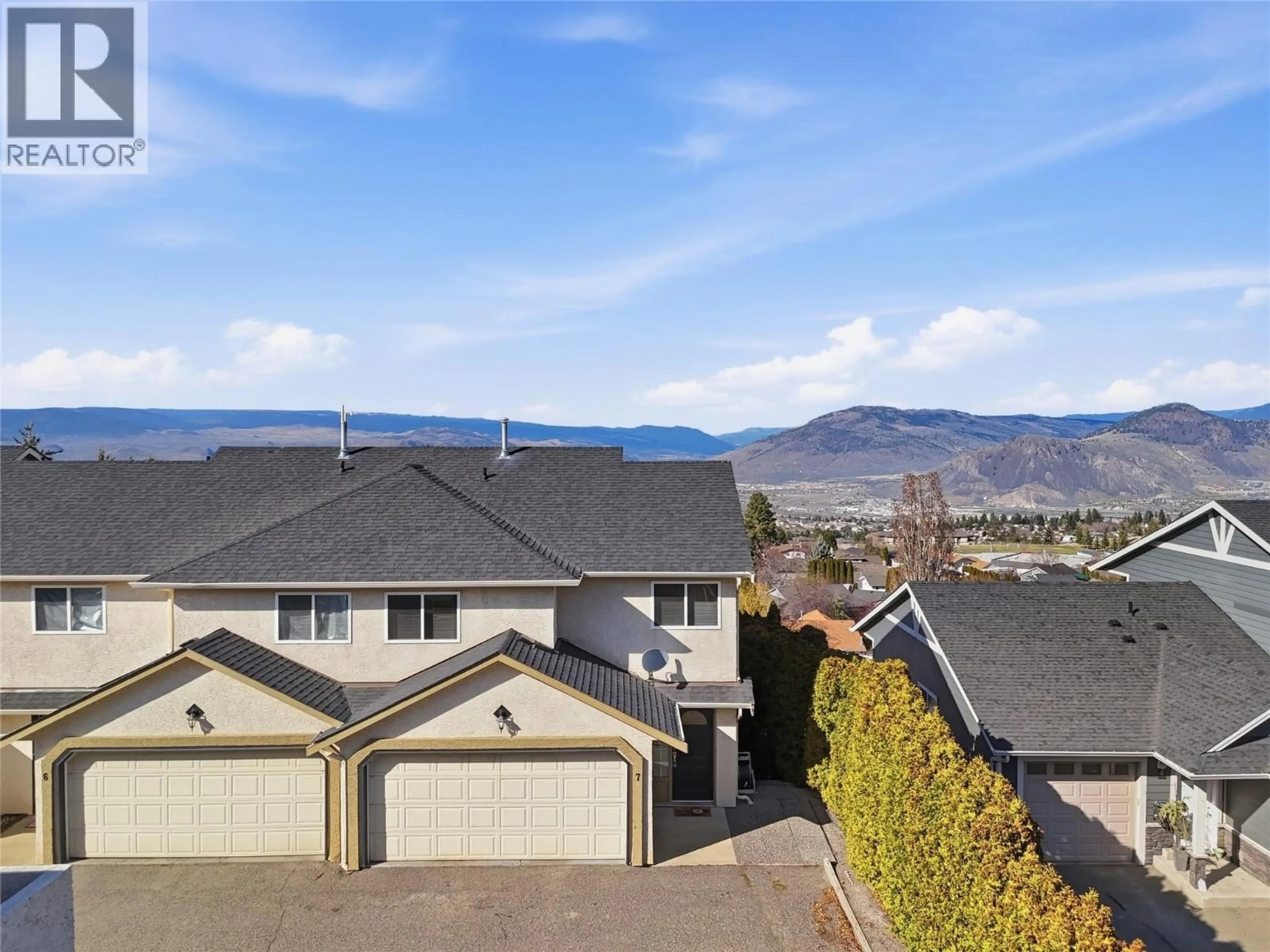 A pic from outside/outdoor area/front of a property/back of a property/a pic from drone, mountain view for 7 - 750 DUNROBIN DRIVE, Kamloops British Columbia V1S1X3