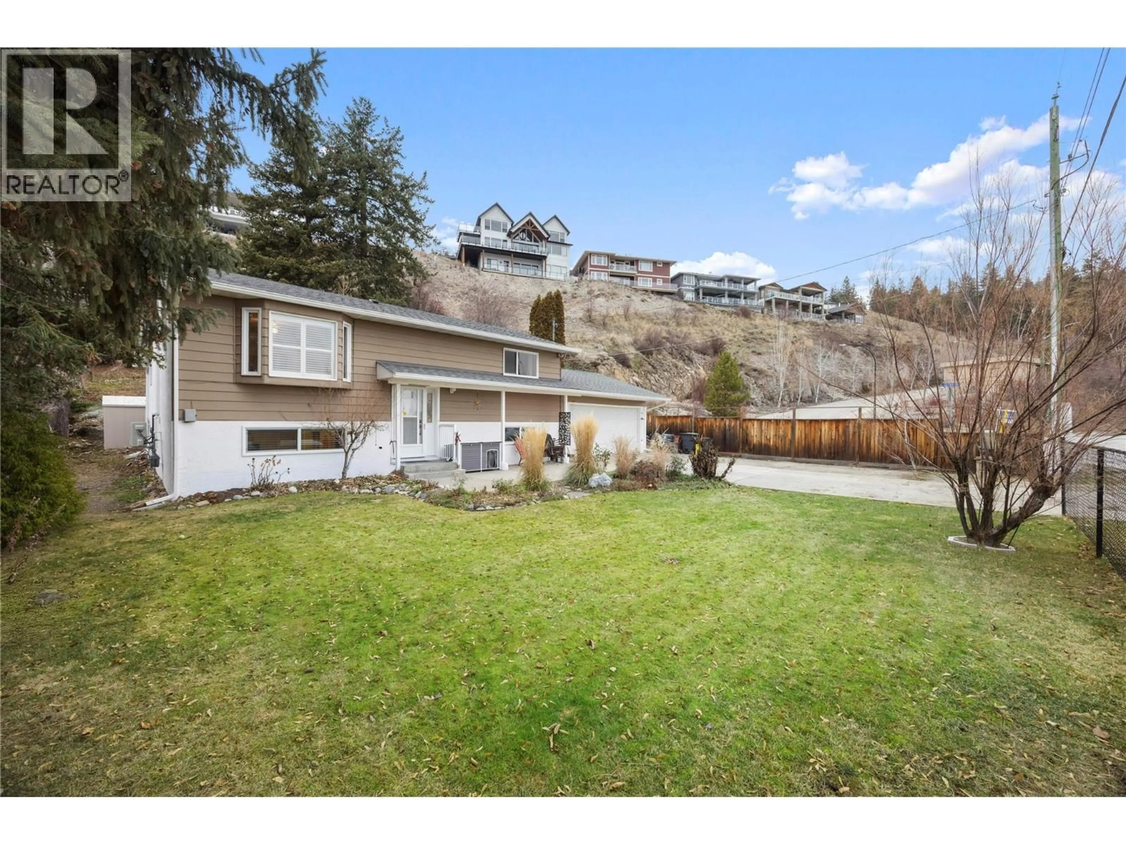 A pic from outside/outdoor area/front of a property/back of a property/a pic from drone, mountain view for 5882 VICTORIA STREET, Peachland British Columbia V0X1X4