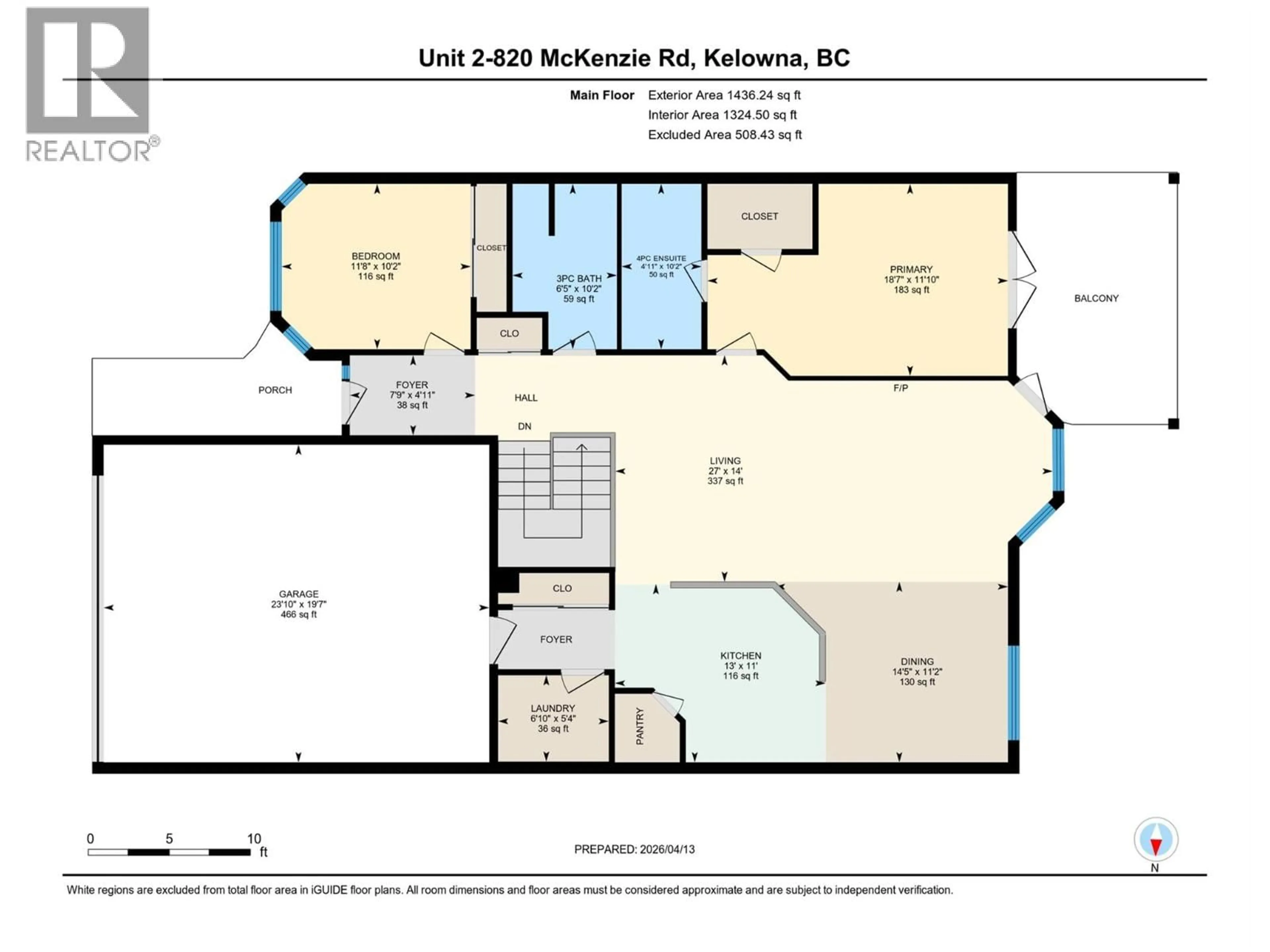 Floor plan for 2 - 820 MCKENZIE ROAD, Kelowna British Columbia V1X8B5