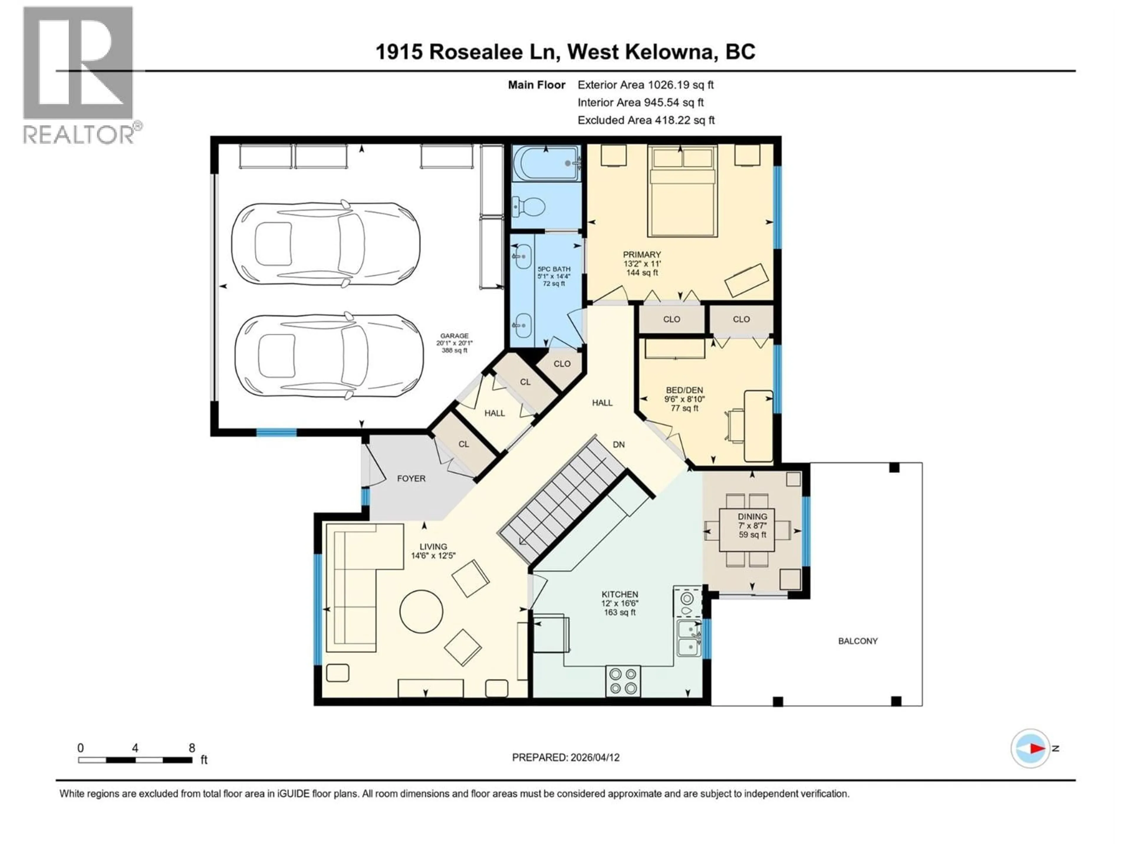 Floor plan for 1915 ROSEALEE LANE, West Kelowna British Columbia V1Z4C7