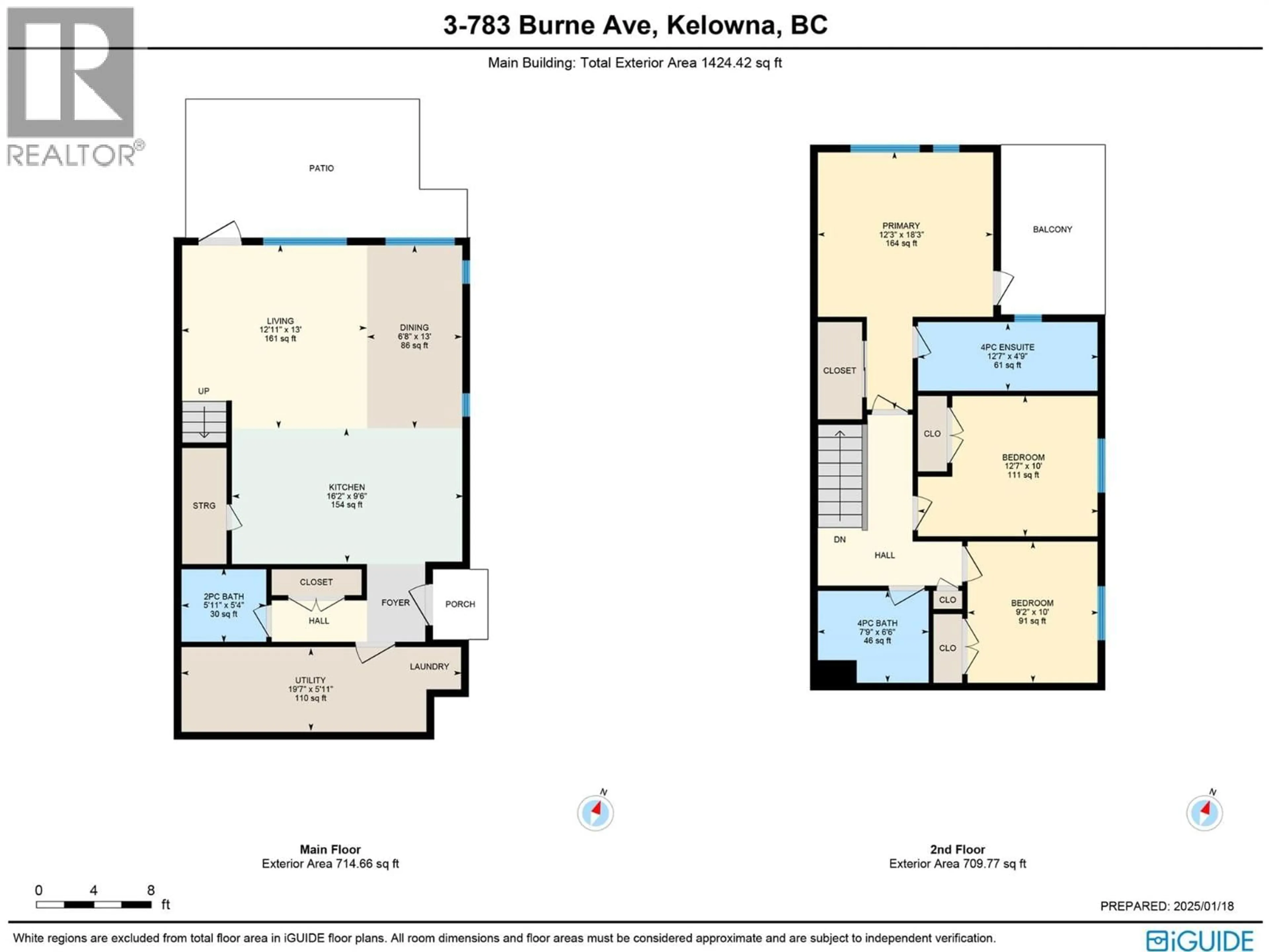 Floor plan for 2 - 783 BURNE AVENUE, Kelowna British Columbia V1Y5P6