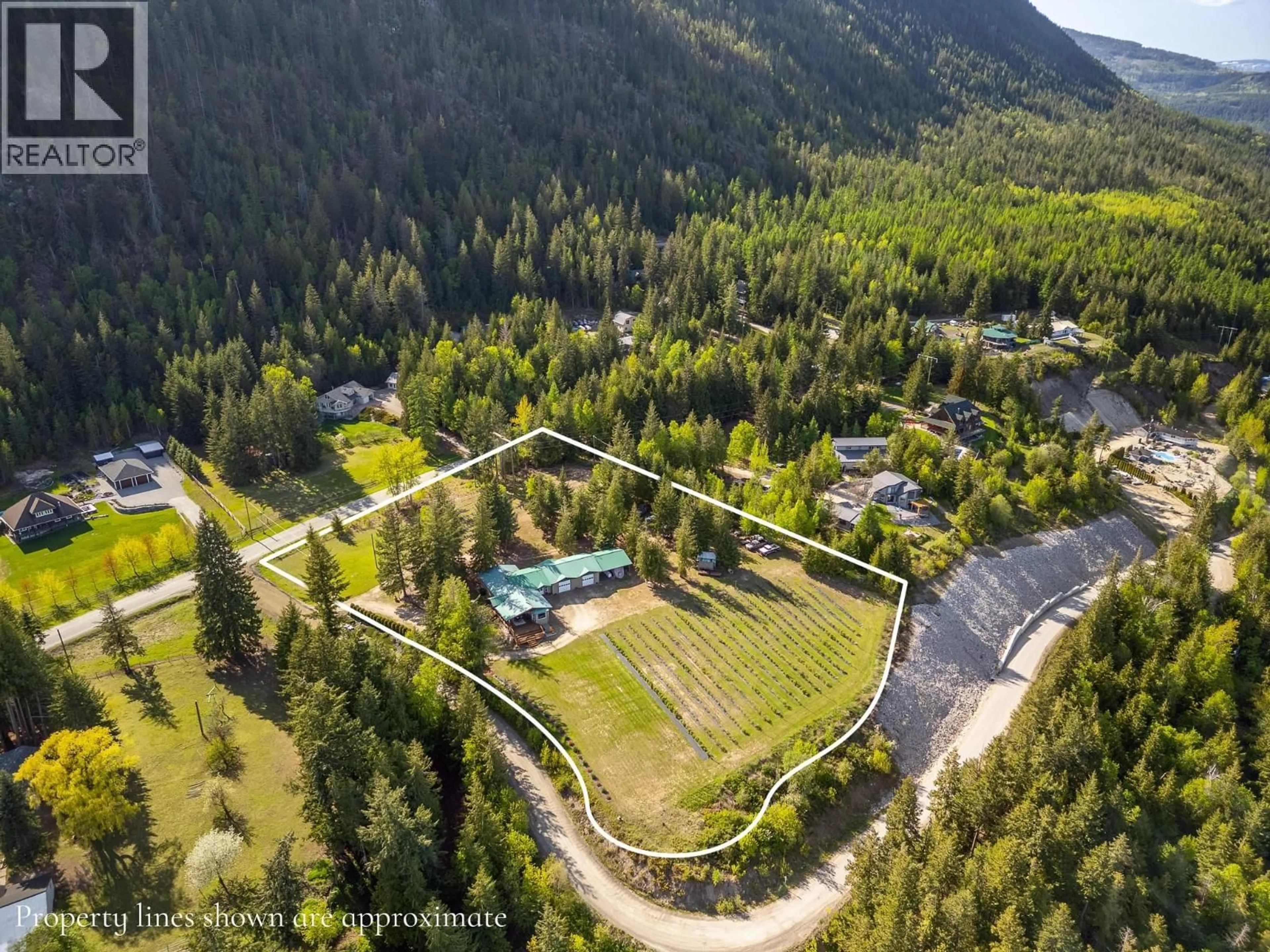 A pic from outside/outdoor area/front of a property/back of a property/a pic from drone, mountain view for 285 KAULT HILL ROAD, Salmon Arm British Columbia V1E3A4