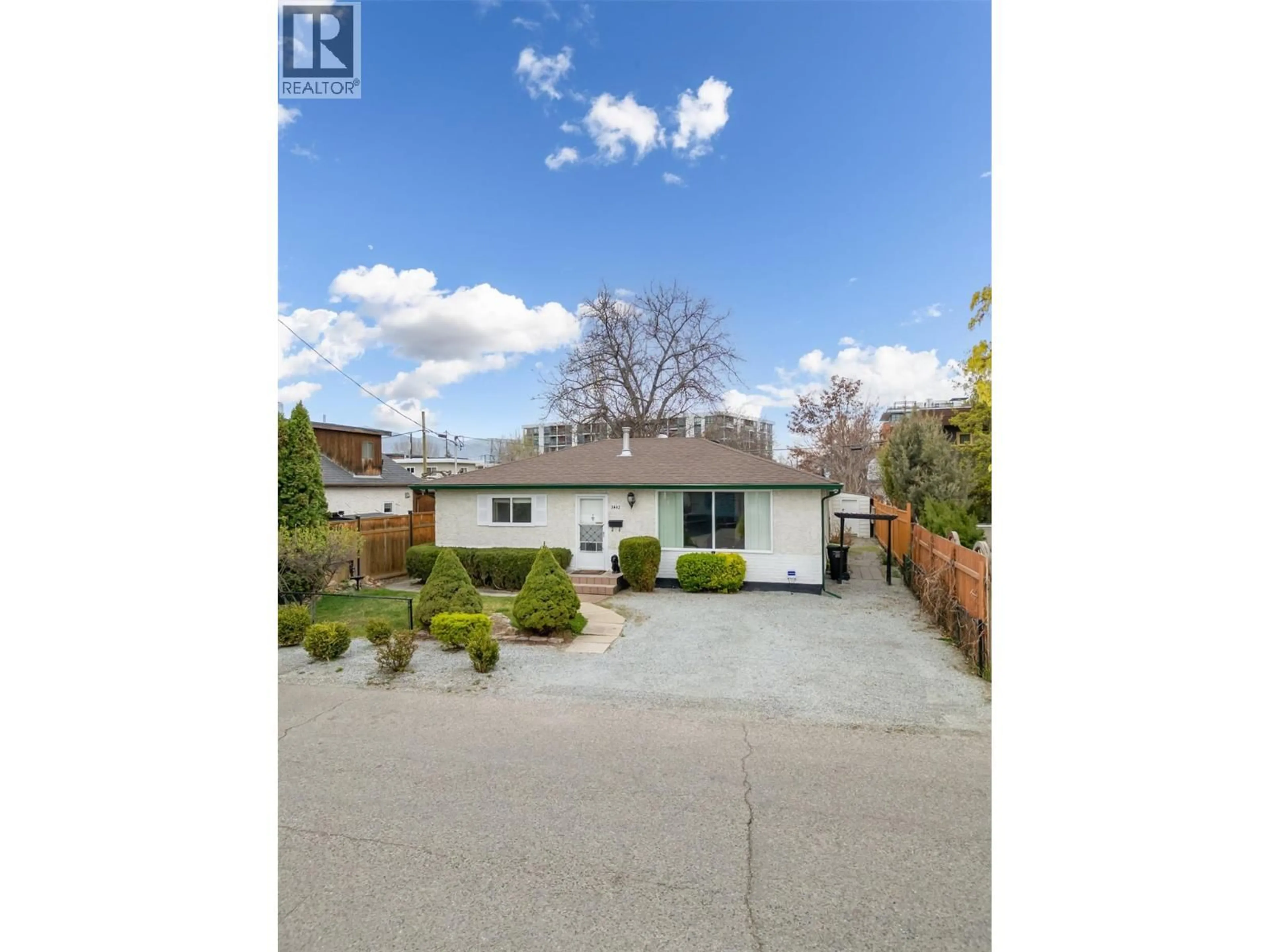 A pic from outside/outdoor area/front of a property/back of a property/a pic from drone, street for 3442 SCOTT ROAD, Kelowna British Columbia V1W3H3