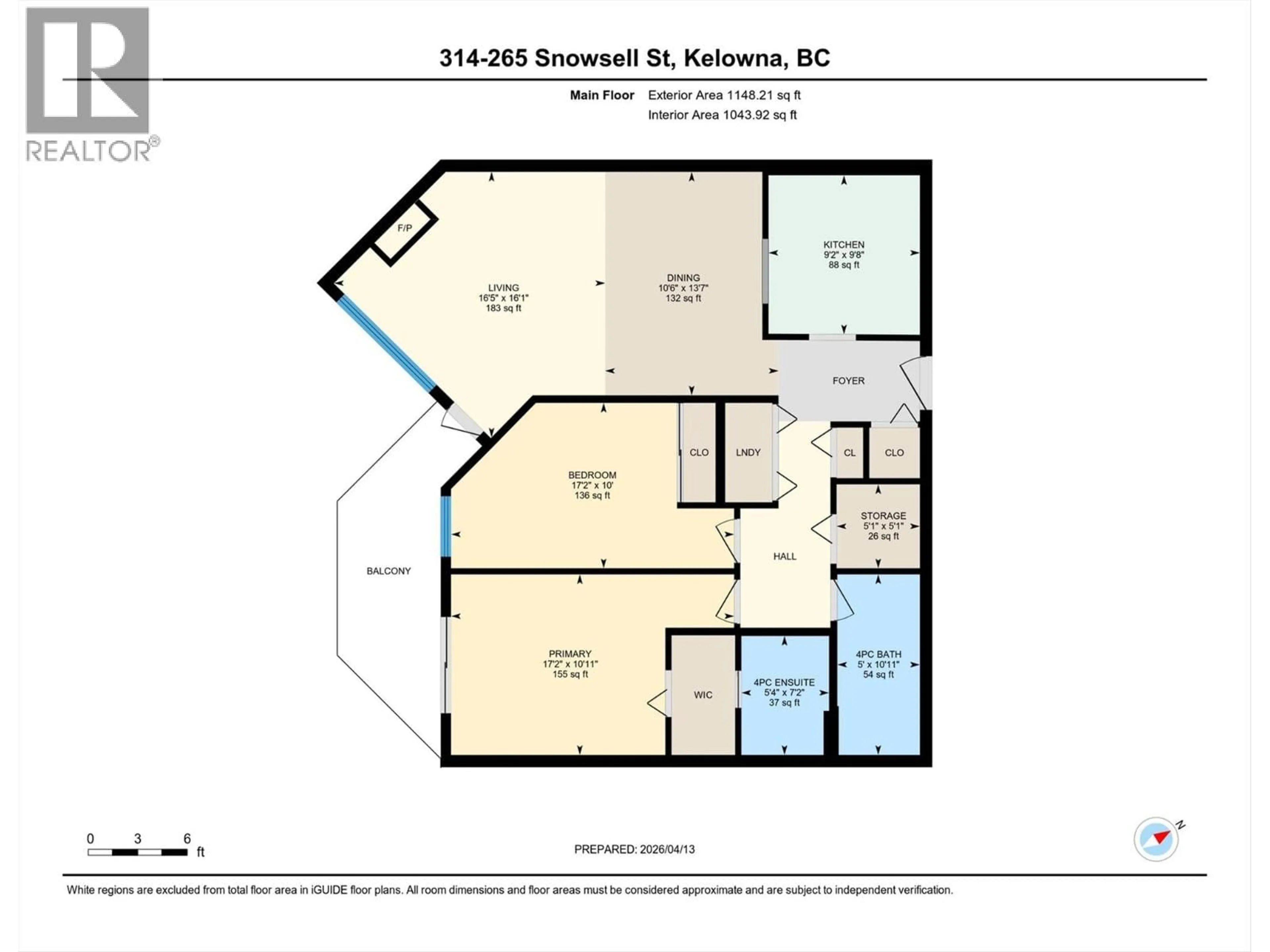 Floor plan for 314 - 265 SNOWSELL STREET, Kelowna British Columbia V1V1V6