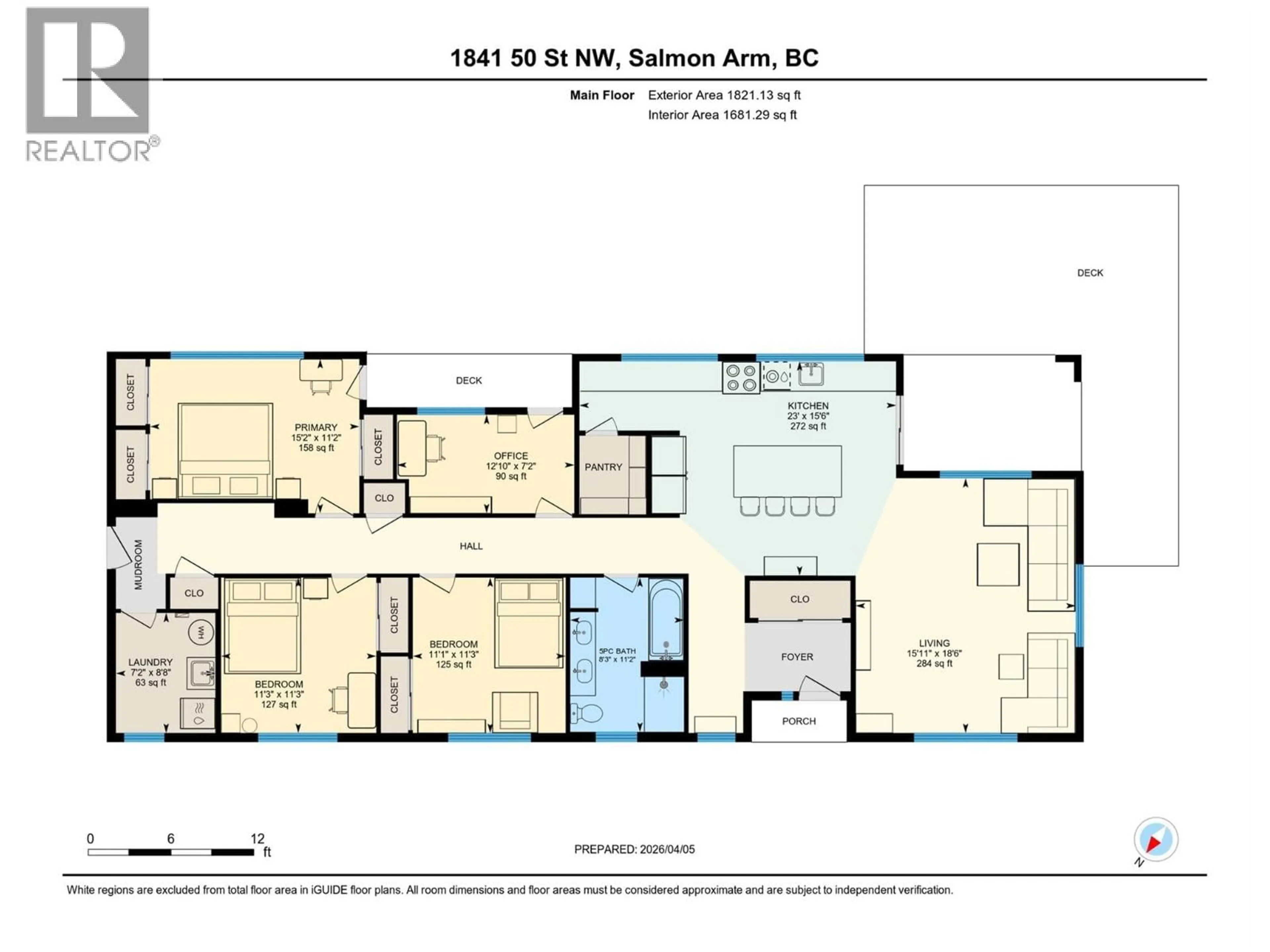 Floor plan for 1841 50 STREET NORTHWEST, Salmon Arm British Columbia V1E3B1