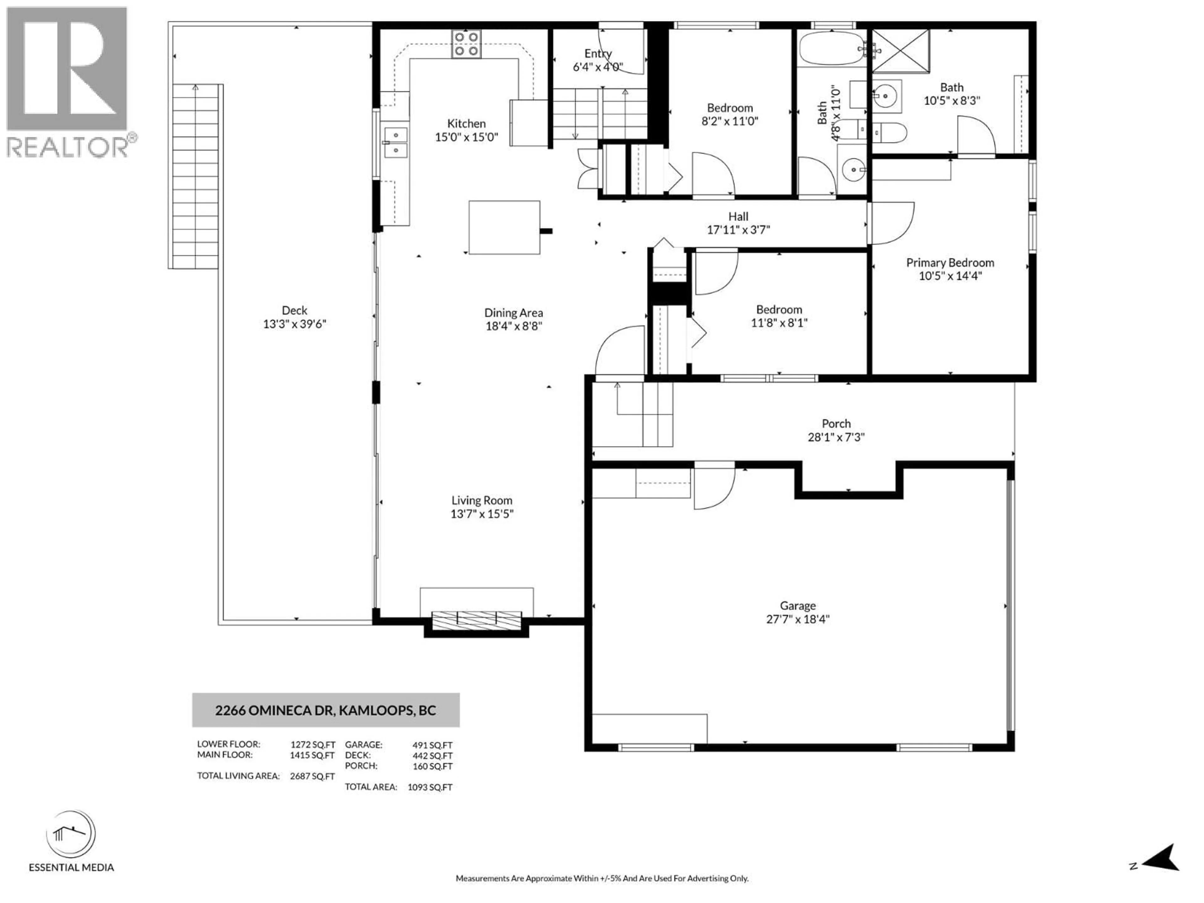 Floor plan for 2266 OMINECA DRIVE, Kamloops British Columbia V2E1T9