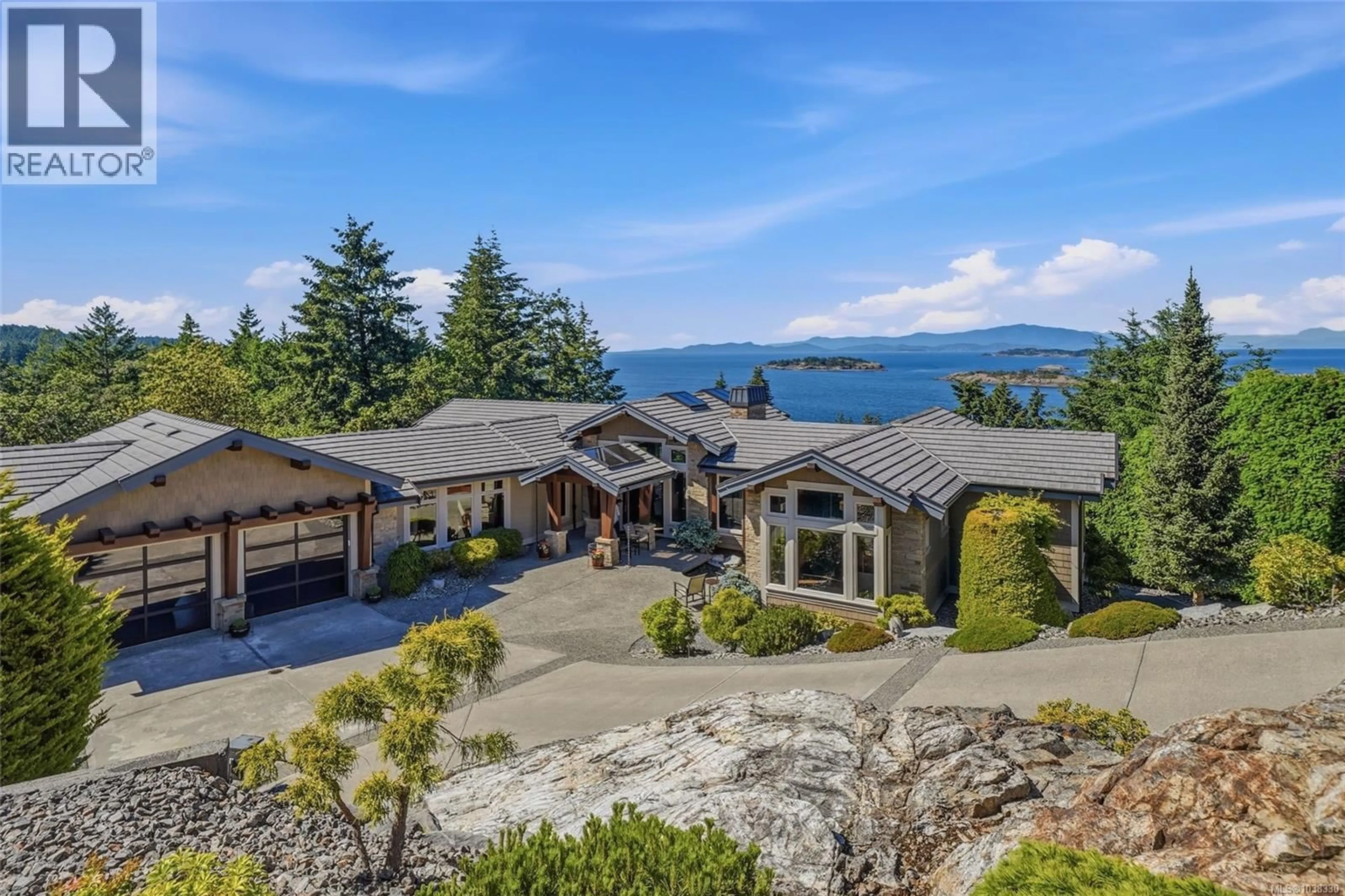 A pic from outside/outdoor area/front of a property/back of a property/a pic from drone, water/lake/river/ocean view for 3230 HUNTINGTON PLACE, Nanoose Bay British Columbia V9P9H6
