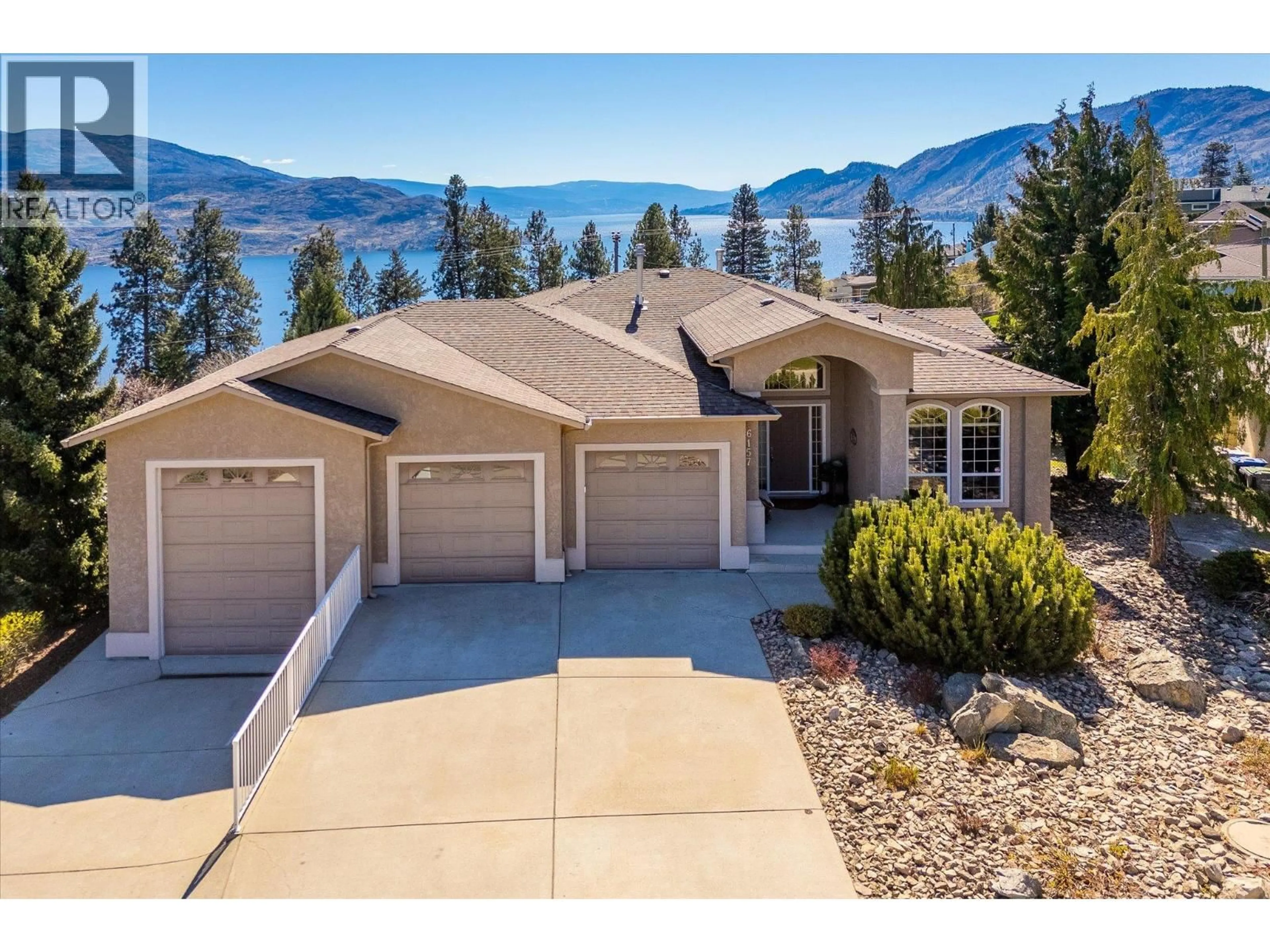 A pic from outside/outdoor area/front of a property/back of a property/a pic from drone, water/lake/river/ocean view for 6157 GILLAM CRESCENT, Peachland British Columbia V0H1X4