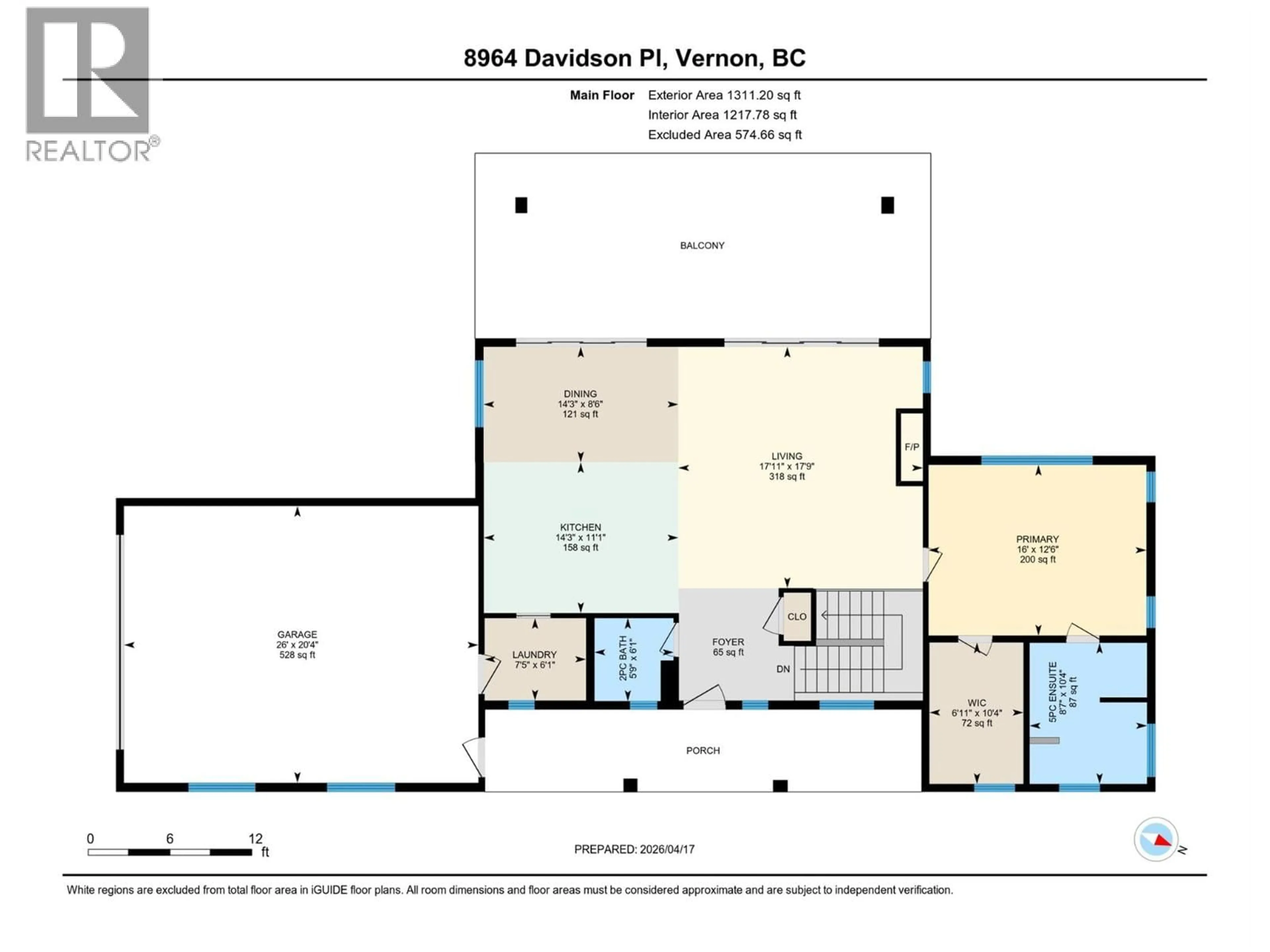 Floor plan for 8964 DAVIDSON PLACE, Vernon British Columbia V1H2K9