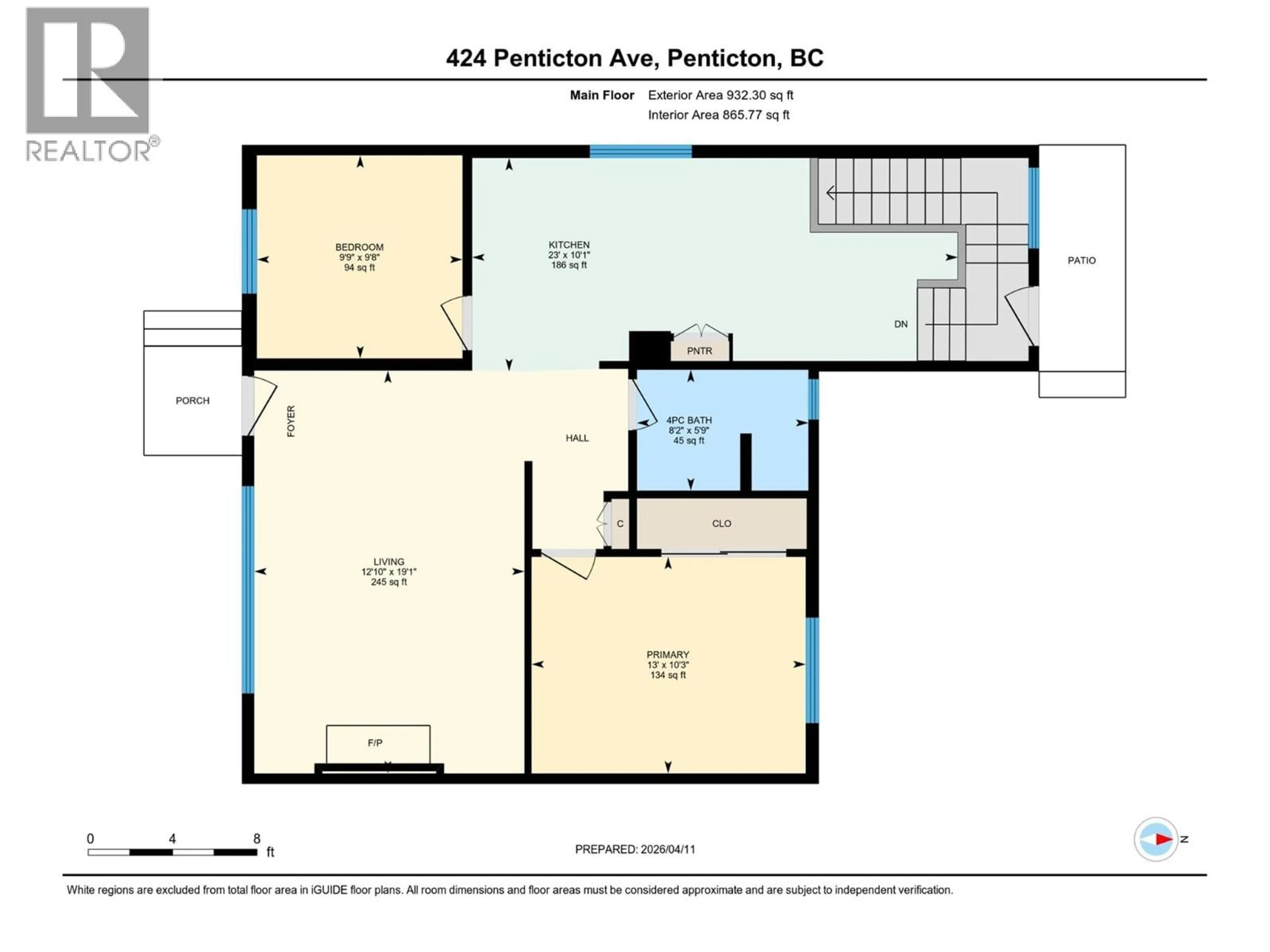 Floor plan for 424 PENTICTON AVENUE, Penticton British Columbia V2A2M6