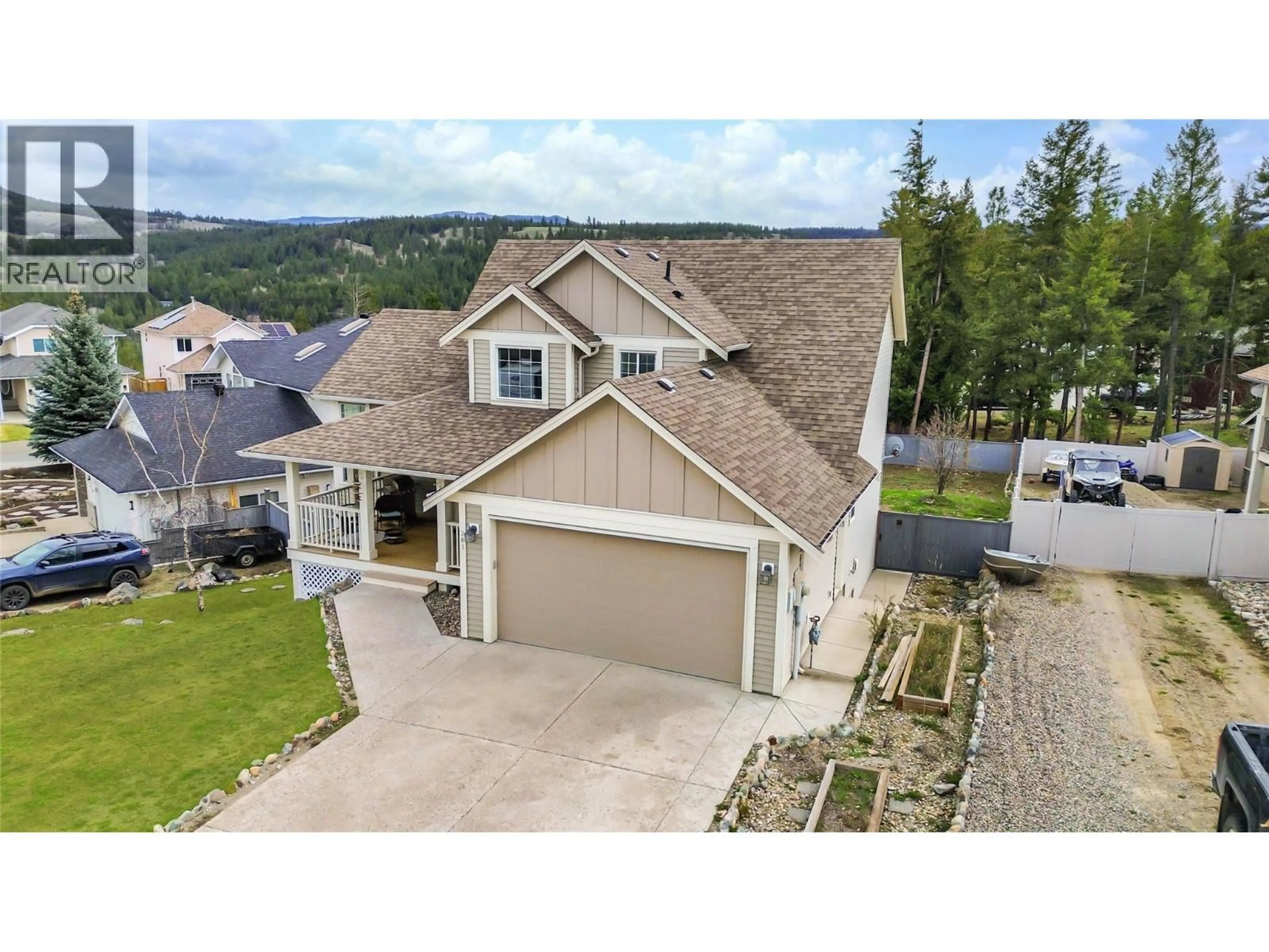 A pic from outside/outdoor area/front of a property/back of a property/a pic from drone, mountain view for 201 WESTRIDGE COURT, Princeton British Columbia V0X1W0