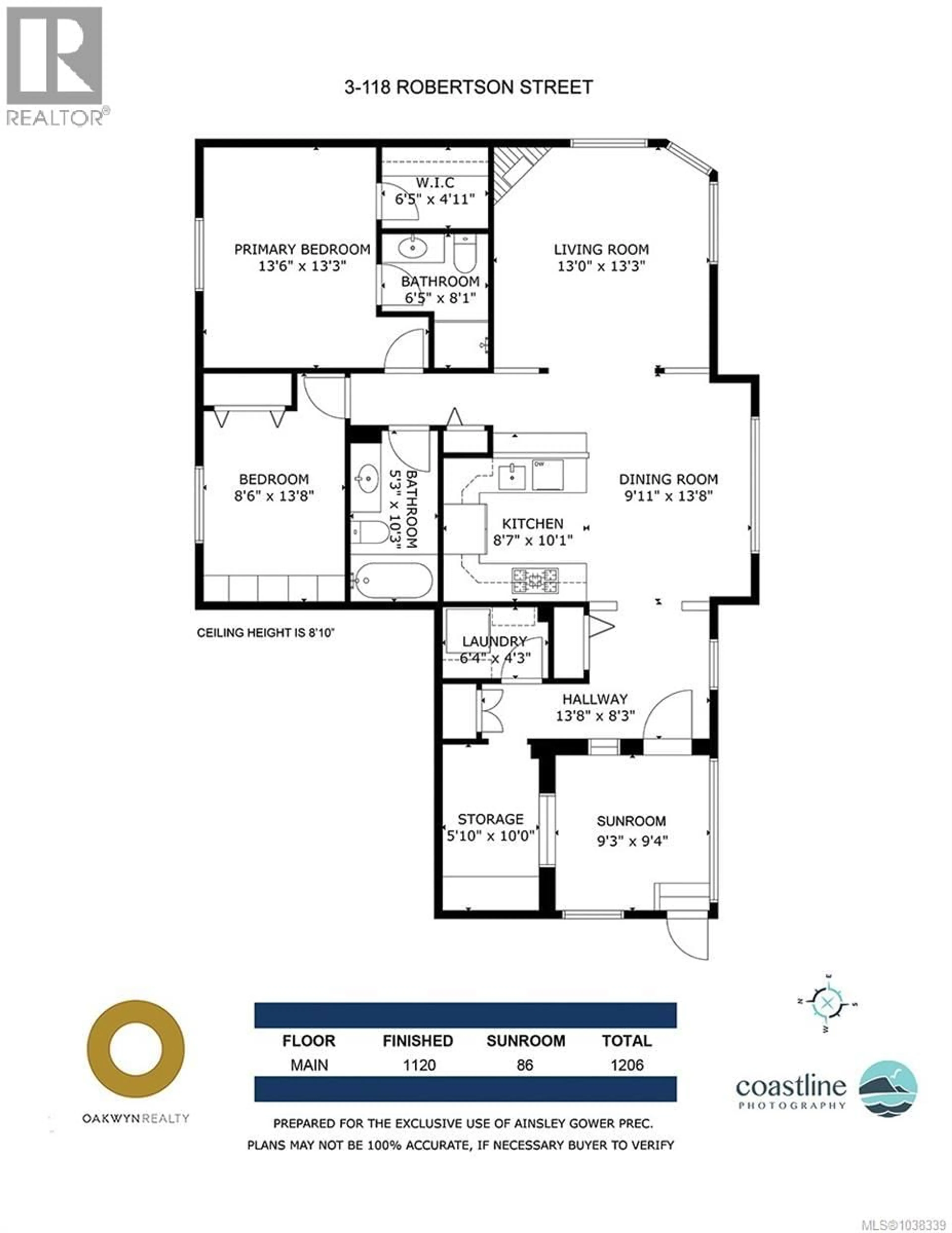 Floor plan for 3 - 118 ROBERTSON STREET, Victoria British Columbia V8S3X1