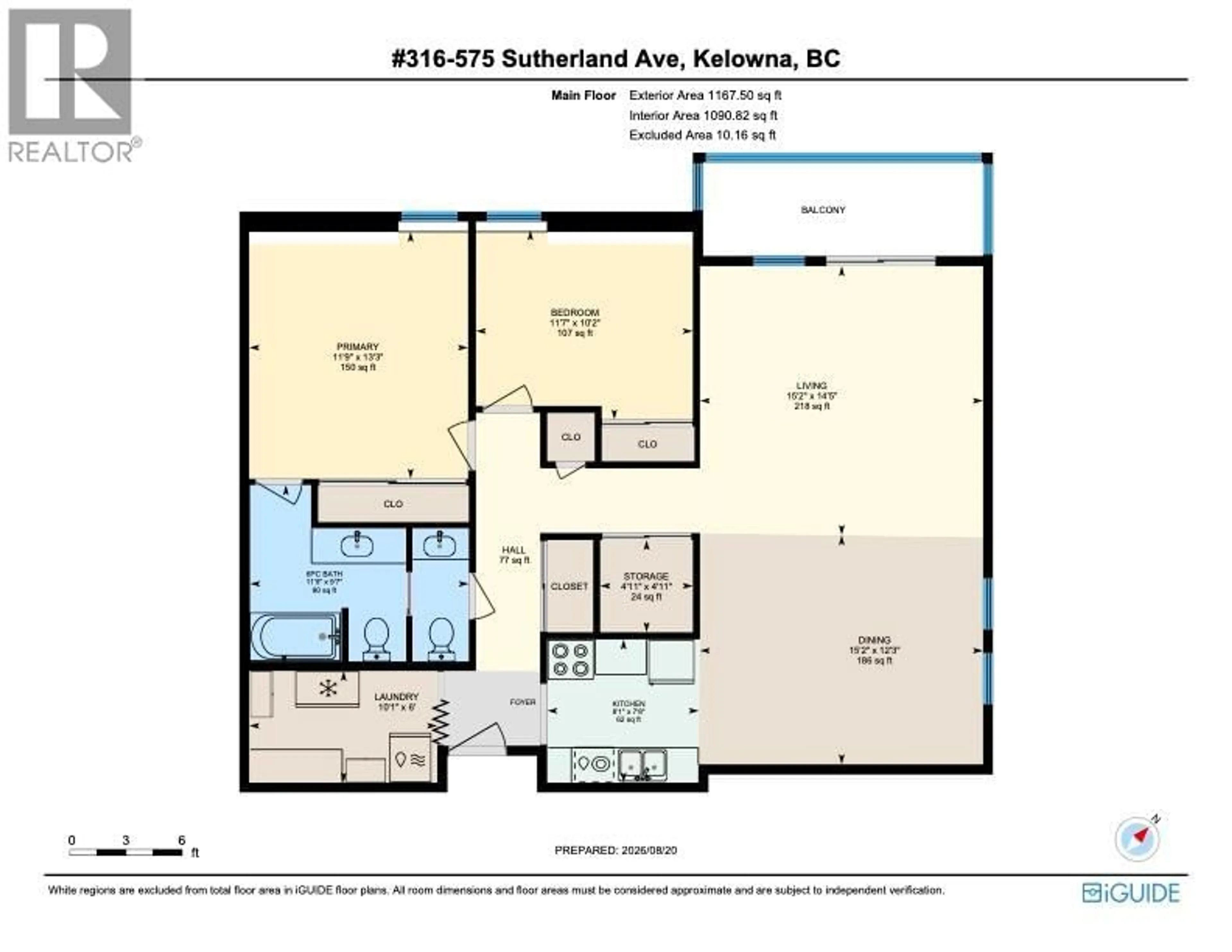 Floor plan for 316 - 575 SUTHERLAND AVENUE, Kelowna British Columbia V1Y8V1