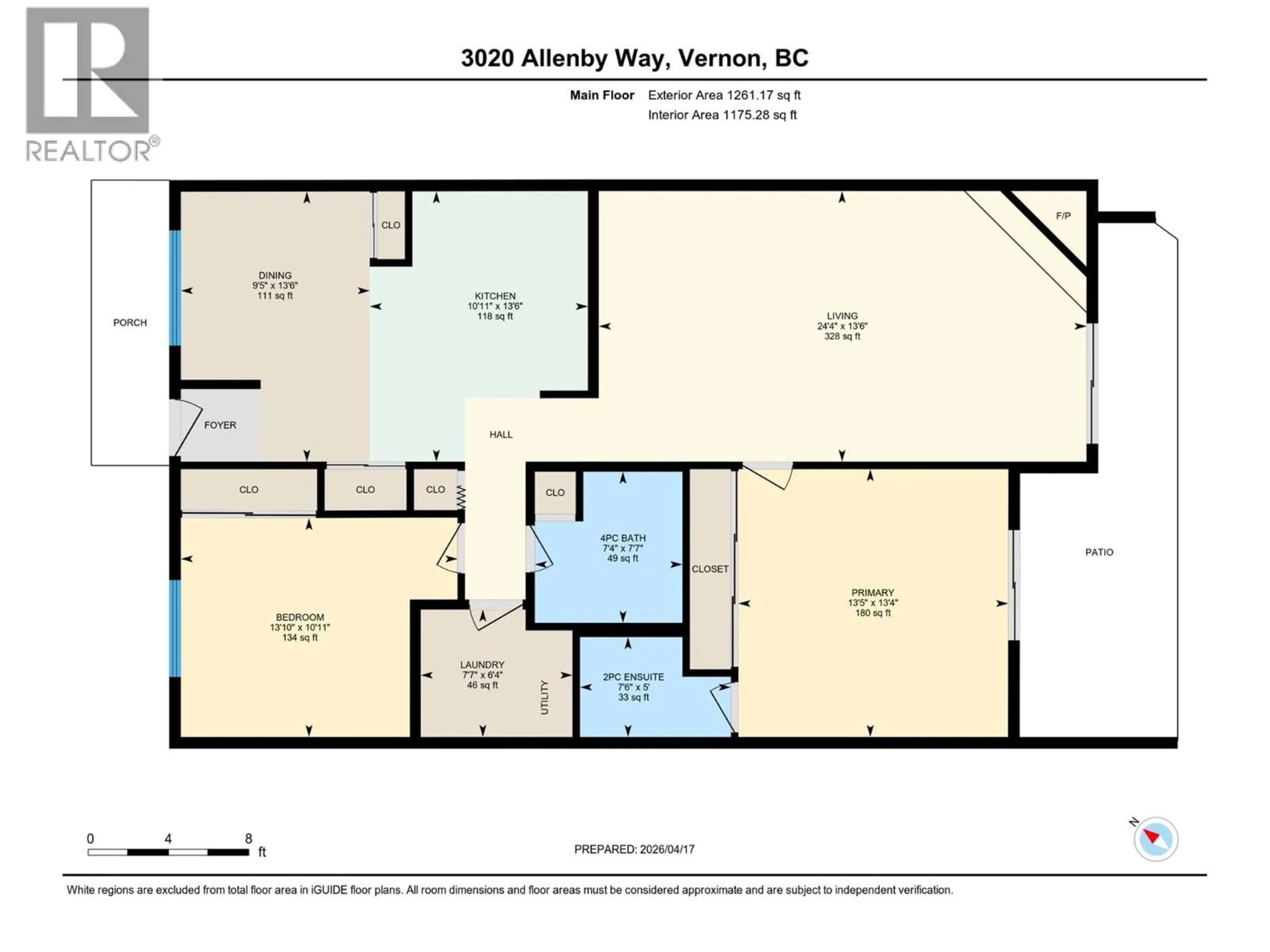 Floor plan for 105 - 3020 ALLENBY WAY, Vernon British Columbia V1T8L4