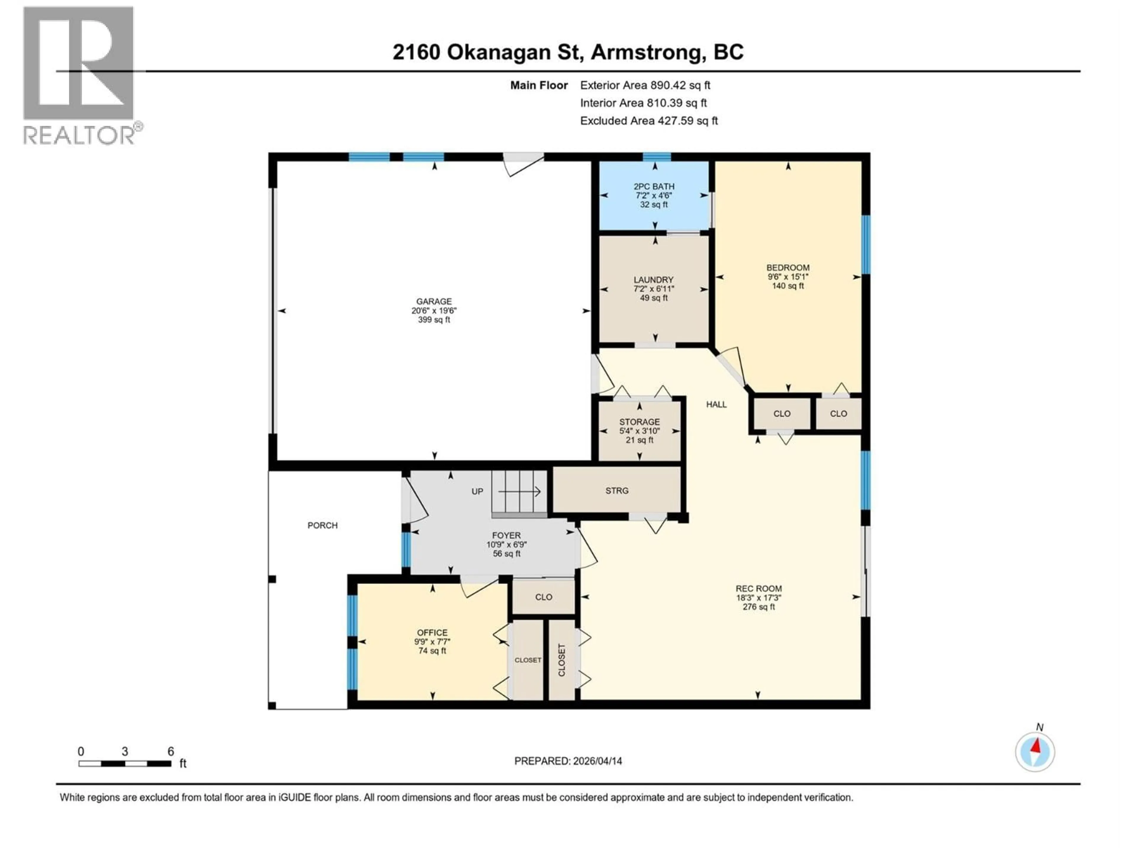 Floor plan for 2160 OKANAGAN STREET, Armstrong British Columbia V4Y0C4