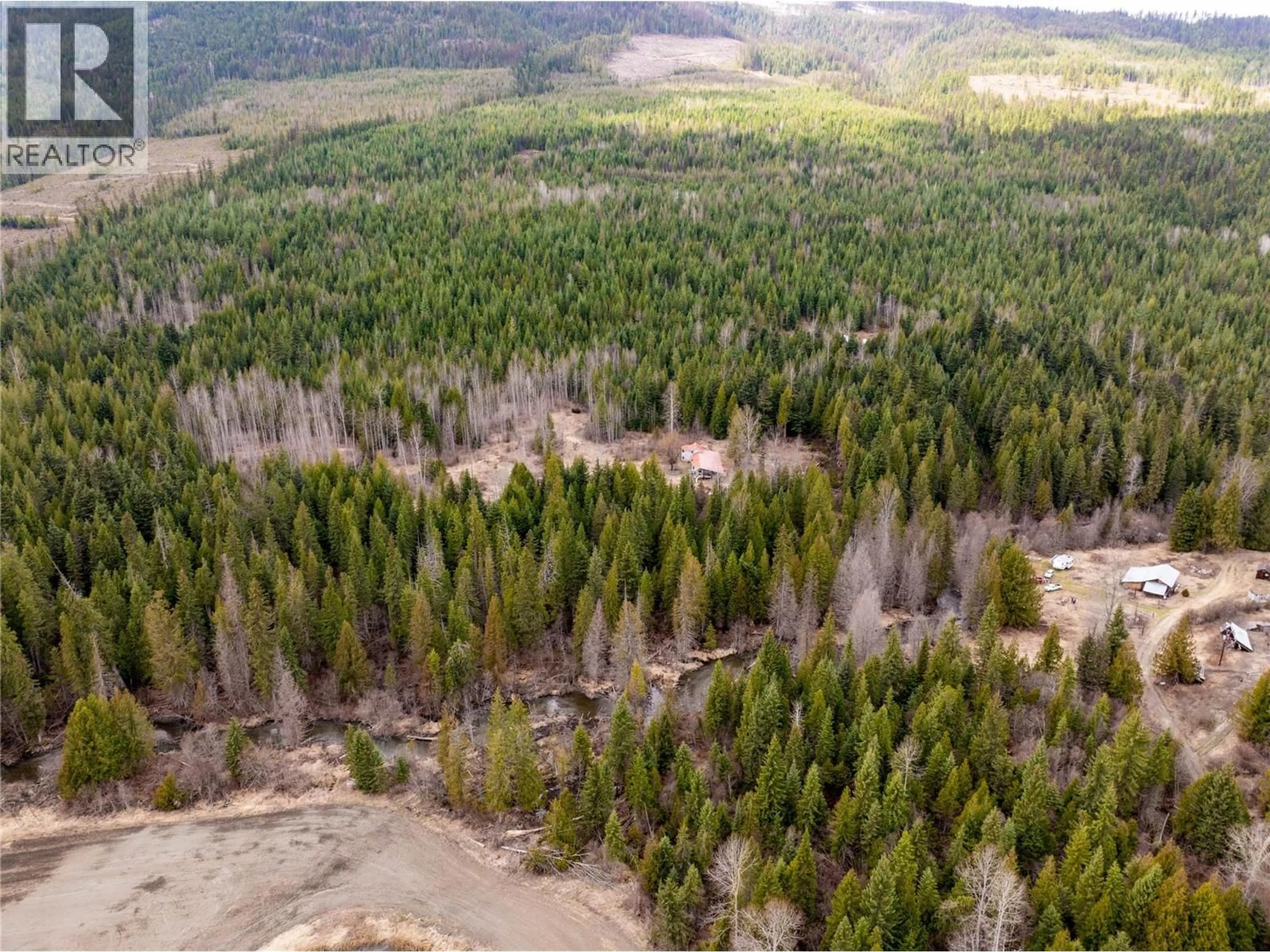 A pic from outside/outdoor area/front of a property/back of a property/a pic from drone, forest/trees view for 2410 TRINITY VALLEY ROAD, Enderby British Columbia V0E1V5