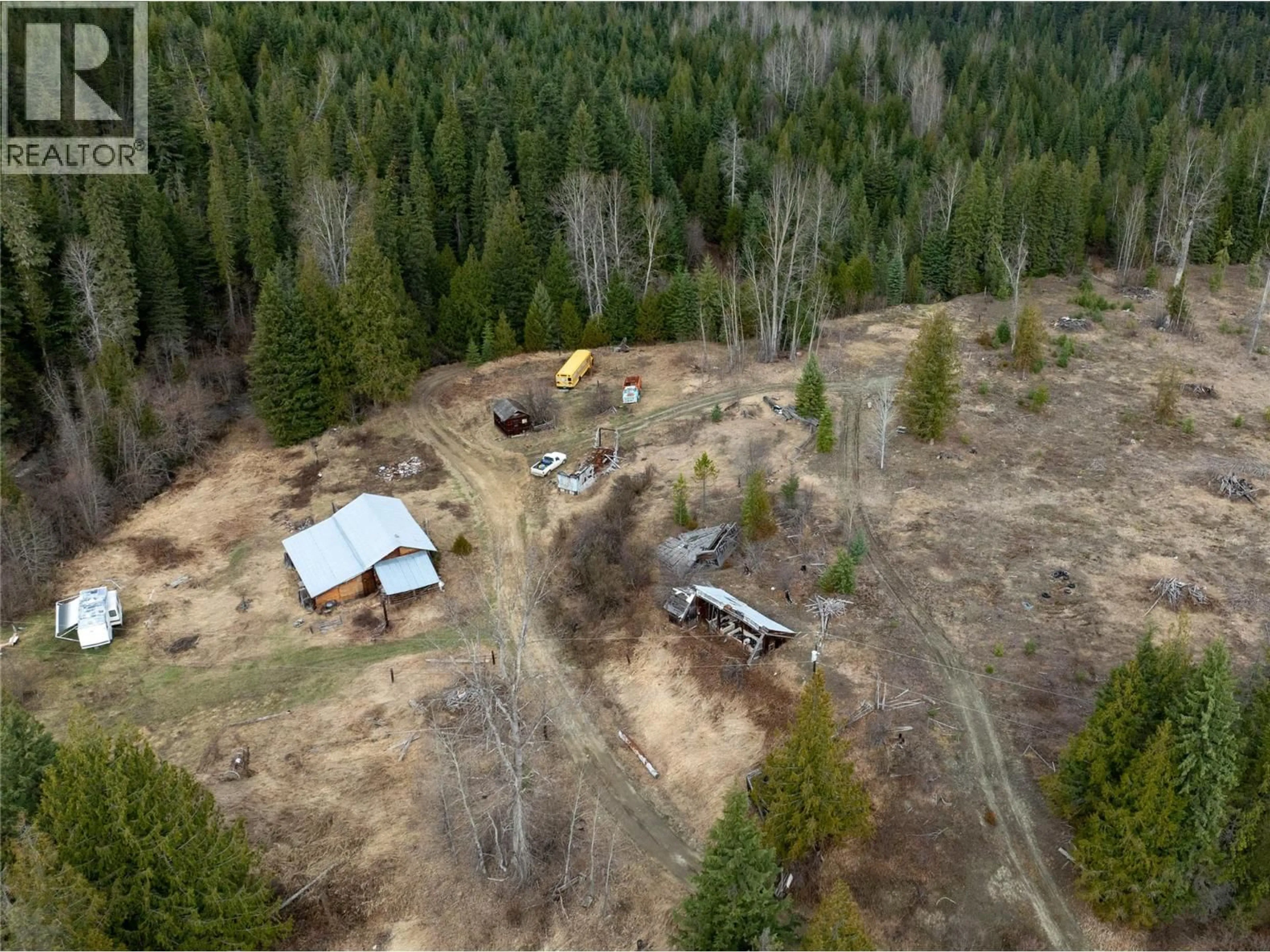 A pic from outside/outdoor area/front of a property/back of a property/a pic from drone, forest/trees view for 2410 TRINITY VALLEY ROAD, Enderby British Columbia V0E1V5