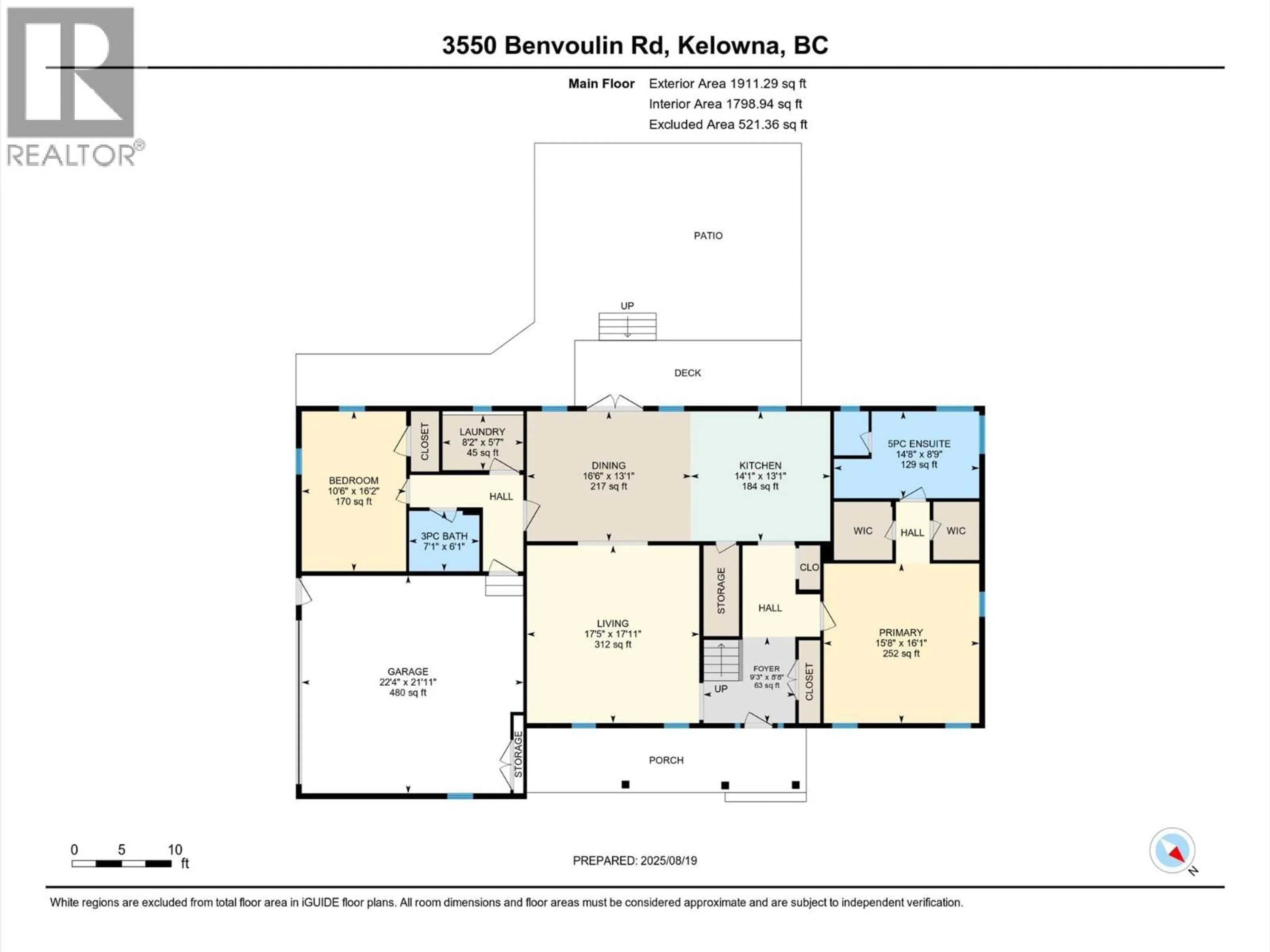 Floor plan for 3550 BENVOULIN ROAD, Kelowna British Columbia V1W4M6