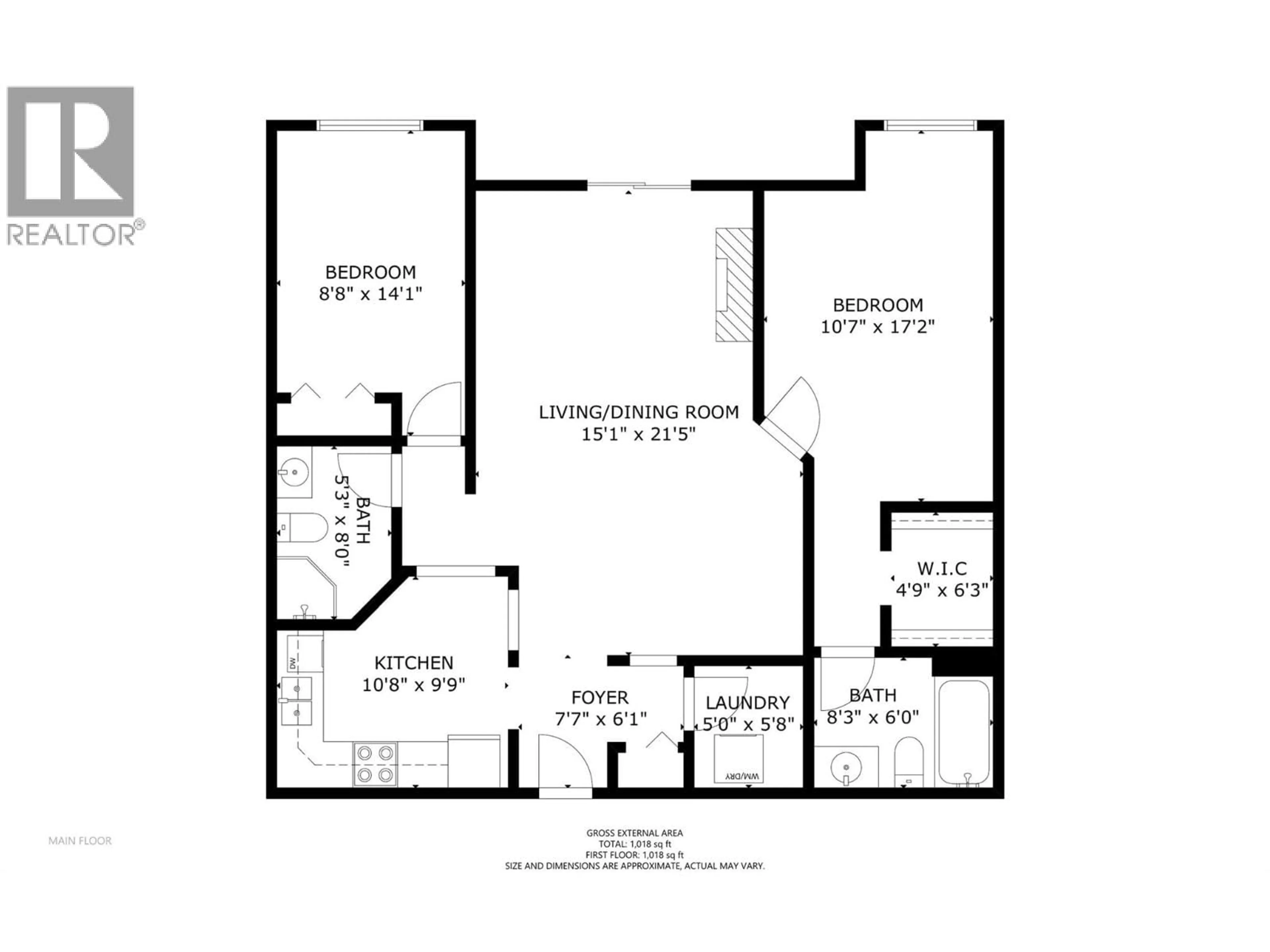 Floor plan for 109 - 3220 CENTENNIAL DRIVE, Vernon British Columbia V1T2T7