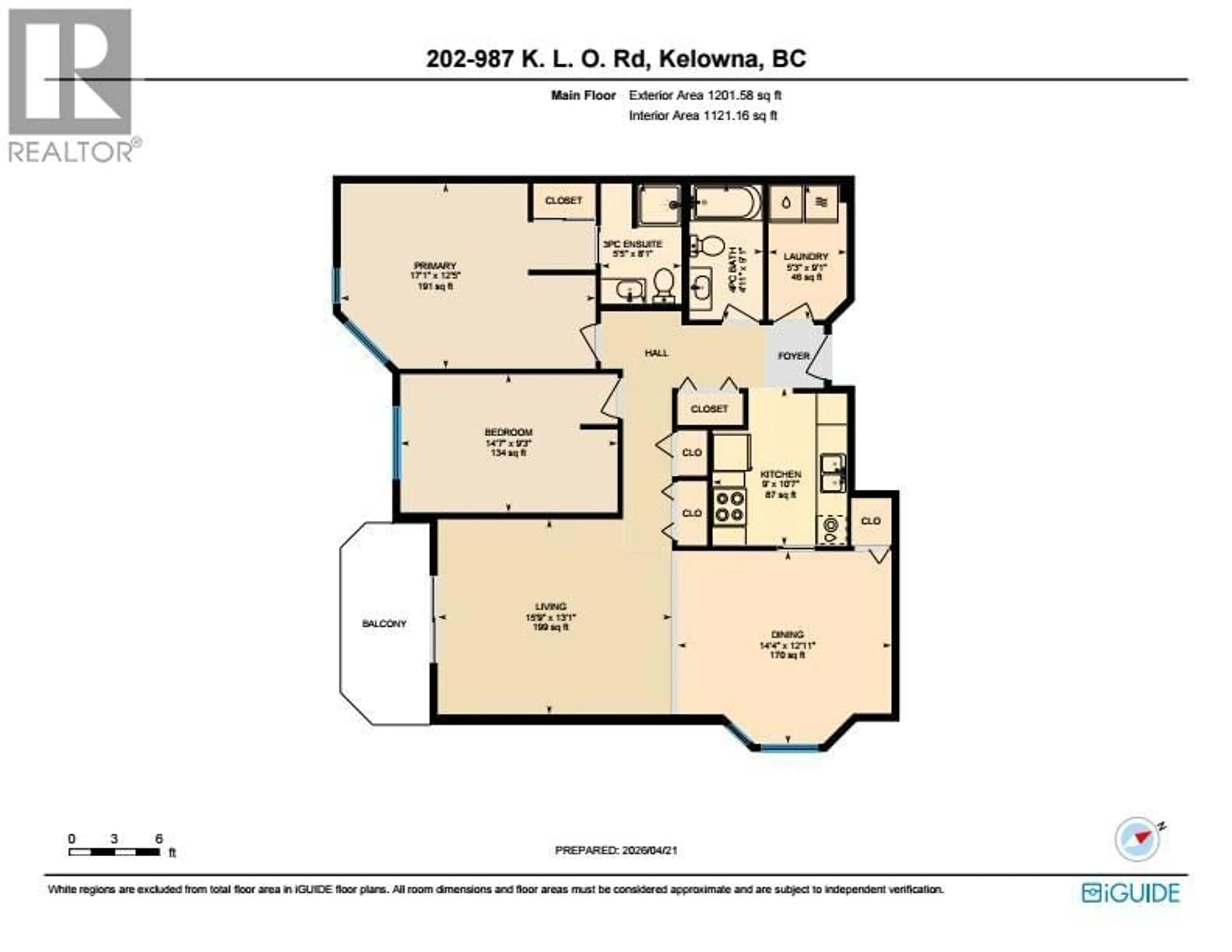 Floor plan for 202 - 987 KLO ROAD, Kelowna British Columbia V1Y9L2