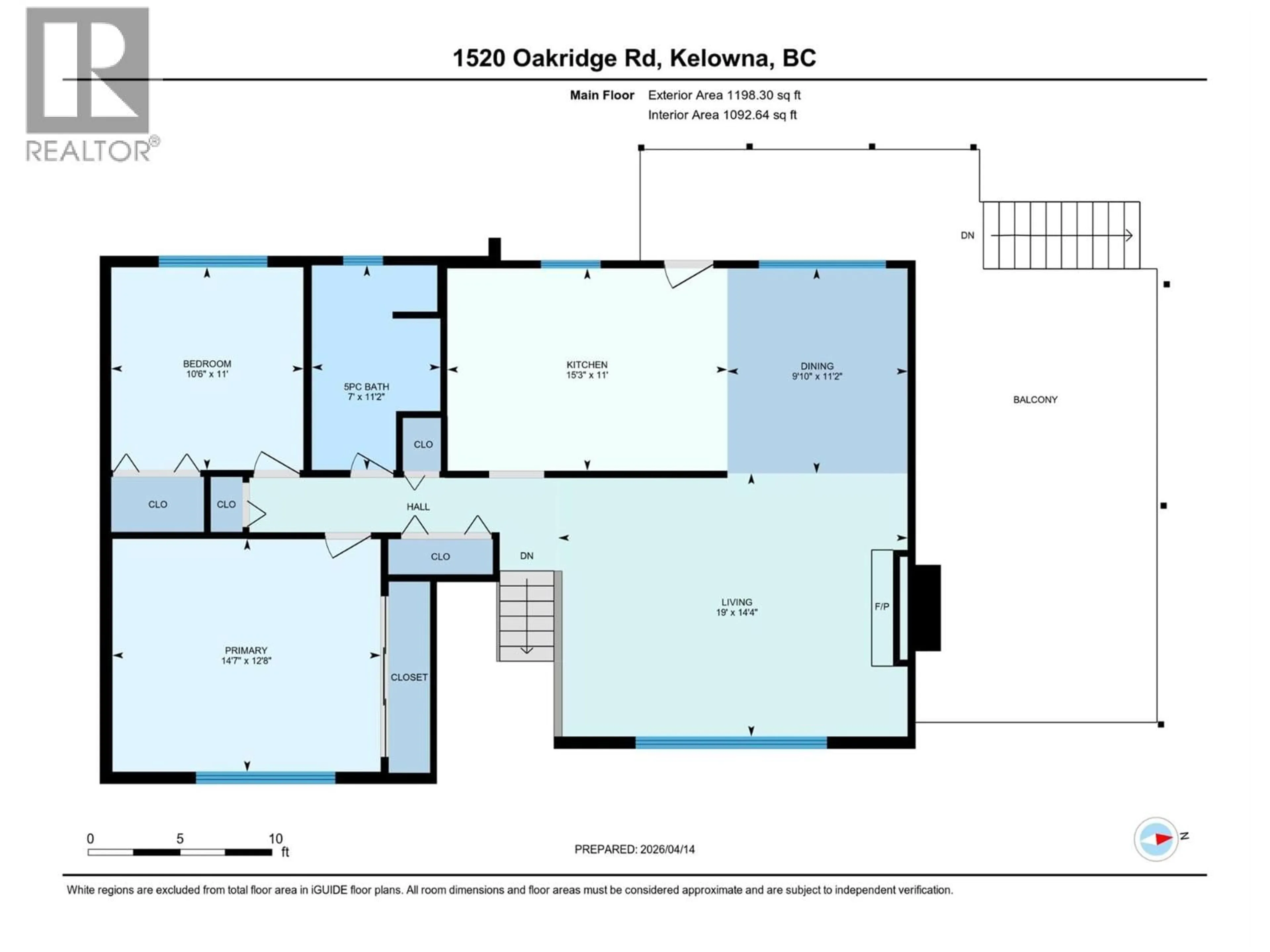 Floor plan for 1520 OAKRIDGE ROAD, Kelowna British Columbia V1W3A9