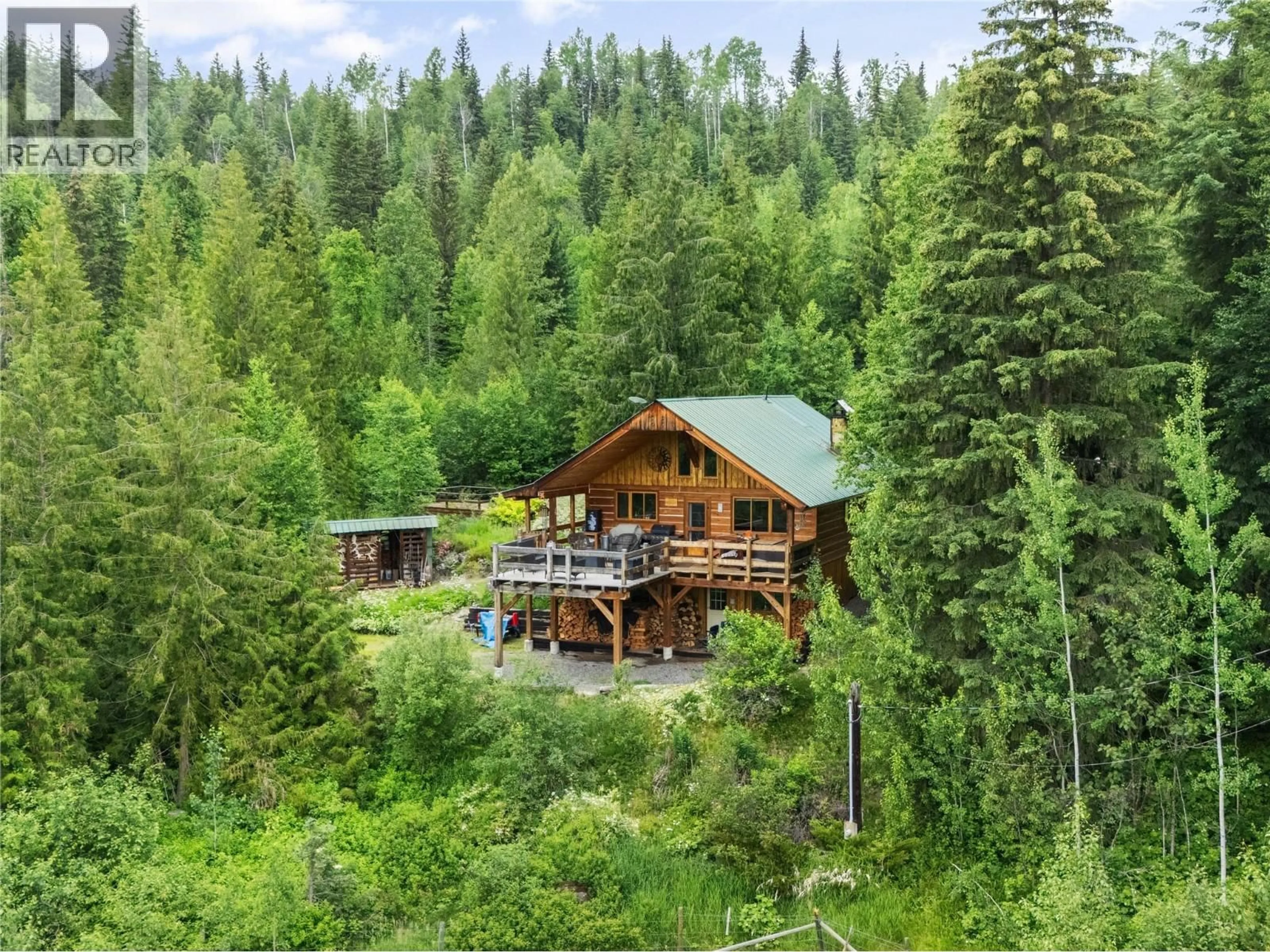 A pic from outside/outdoor area/front of a property/back of a property/a pic from drone, forest/trees view for 6177 TROUT CREEK ROAD, Clearwater British Columbia V0E1N1