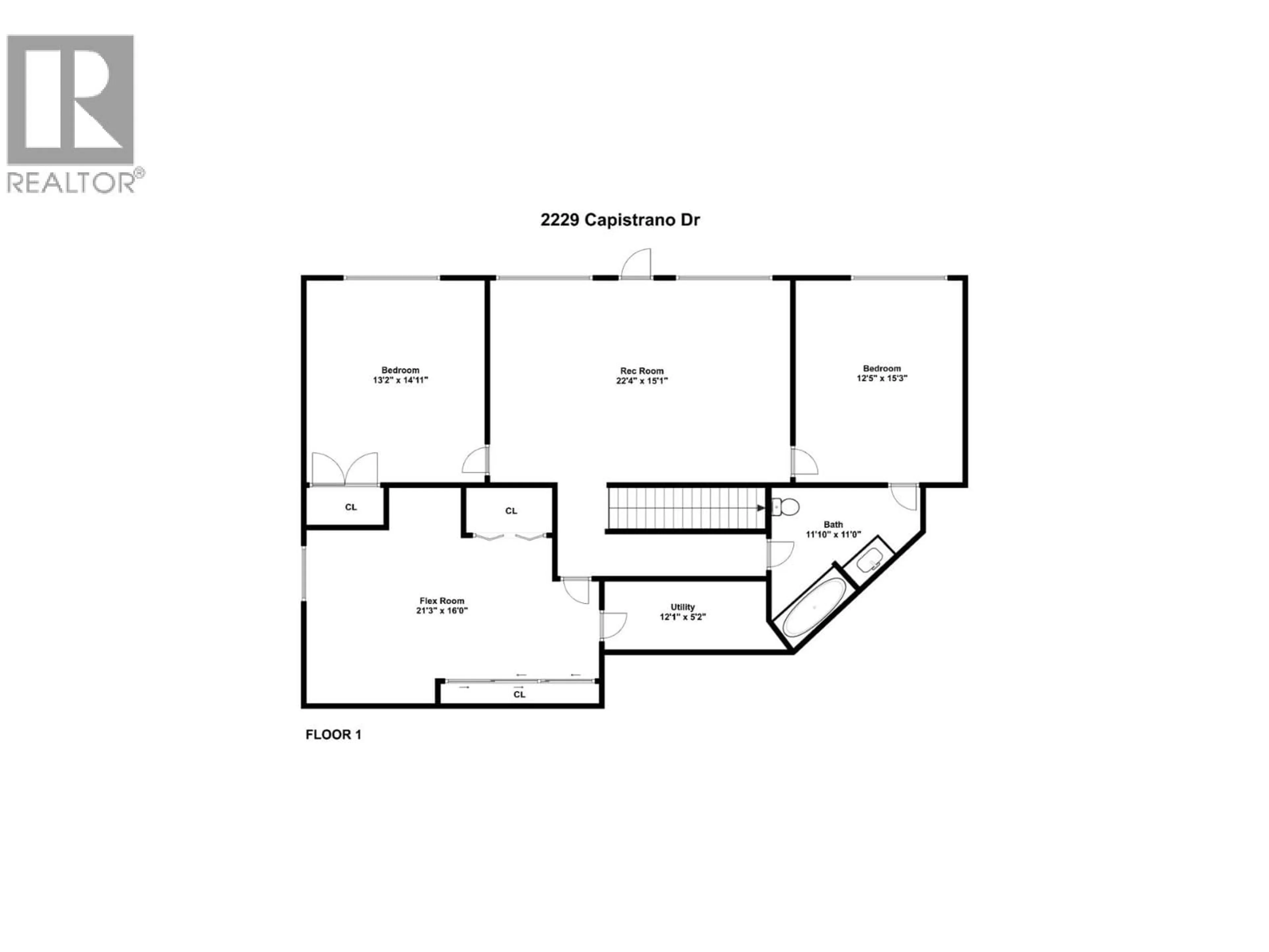 Floor plan for 2229 CAPISTRANO DRIVE, Kelowna British Columbia V1V2A2