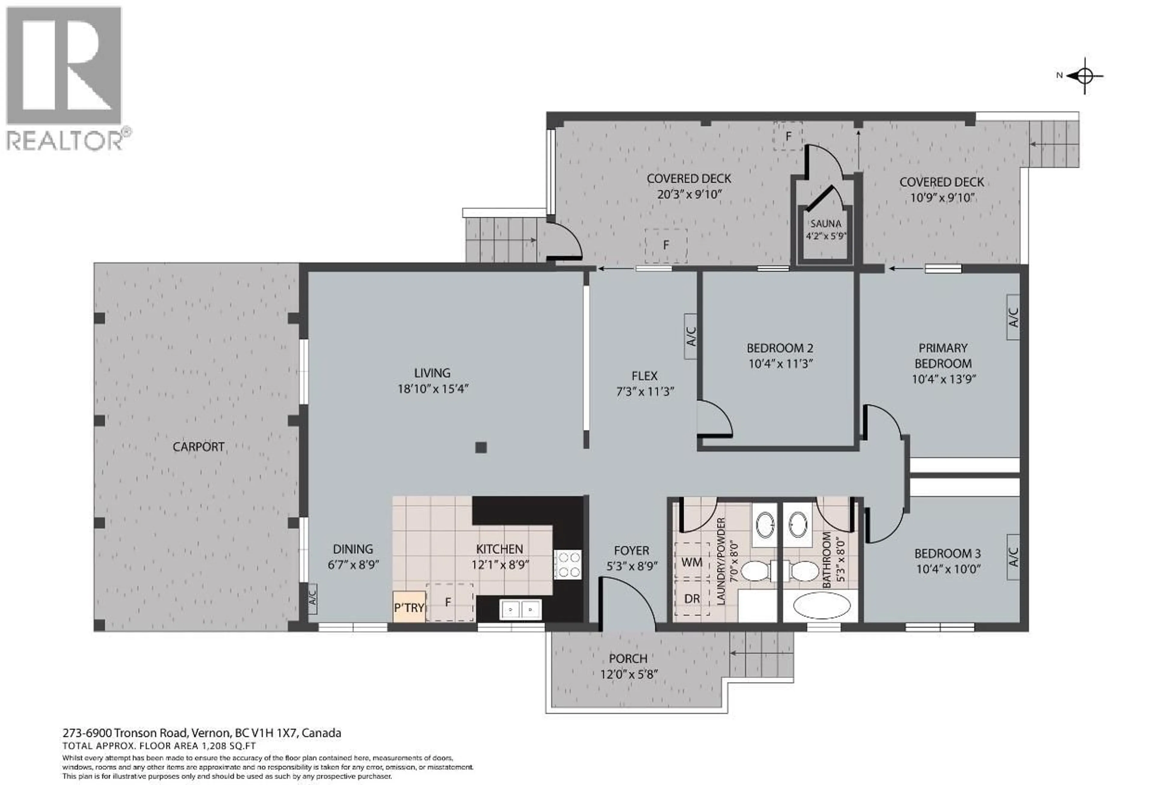 Floor plan for 273 - 6900 TRONSON ROAD, Vernon British Columbia V1H1X7