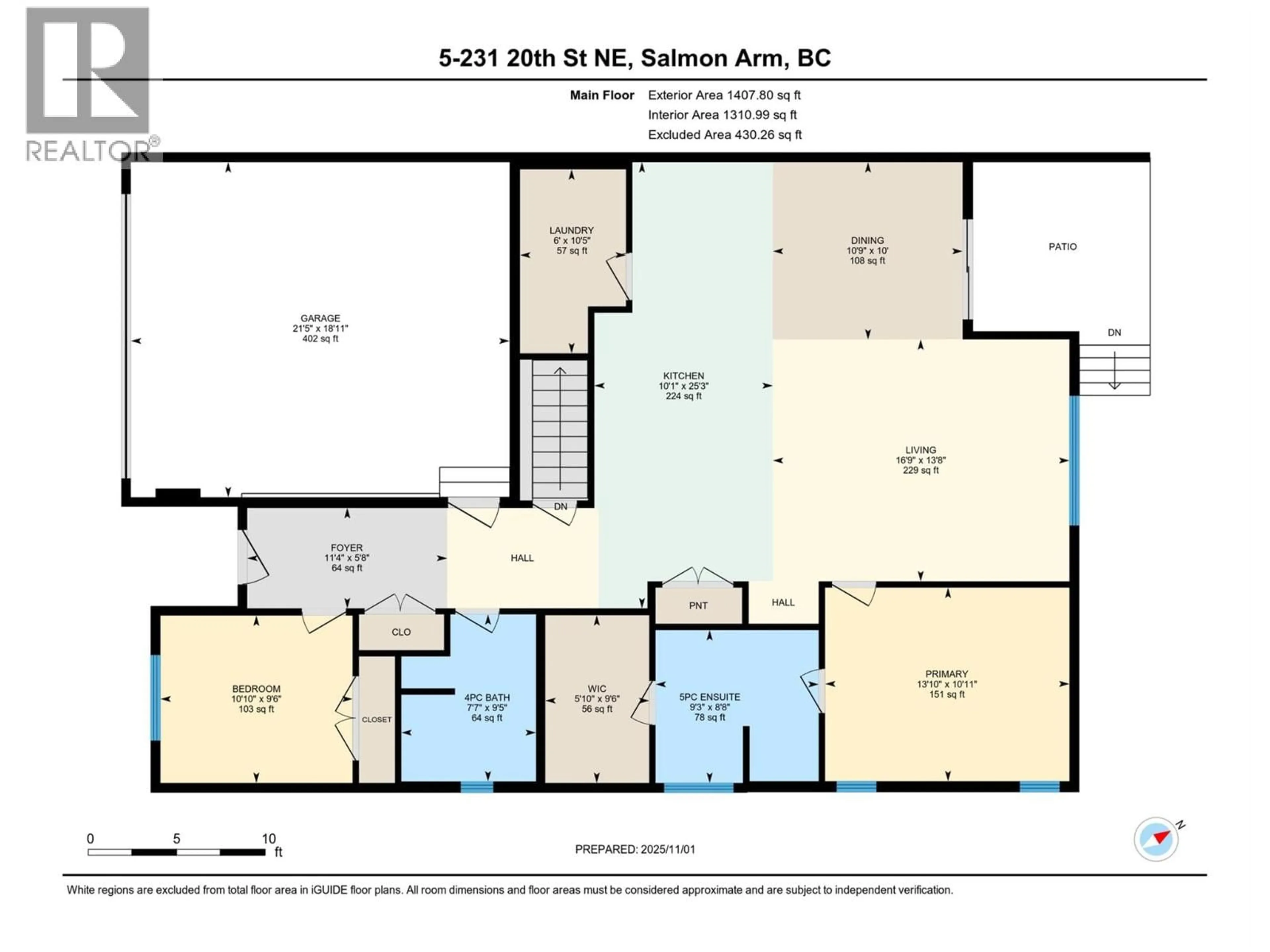 Floor plan for 10 - 231 20 STREET NORTHEAST, Salmon Arm British Columbia V1E2Z7