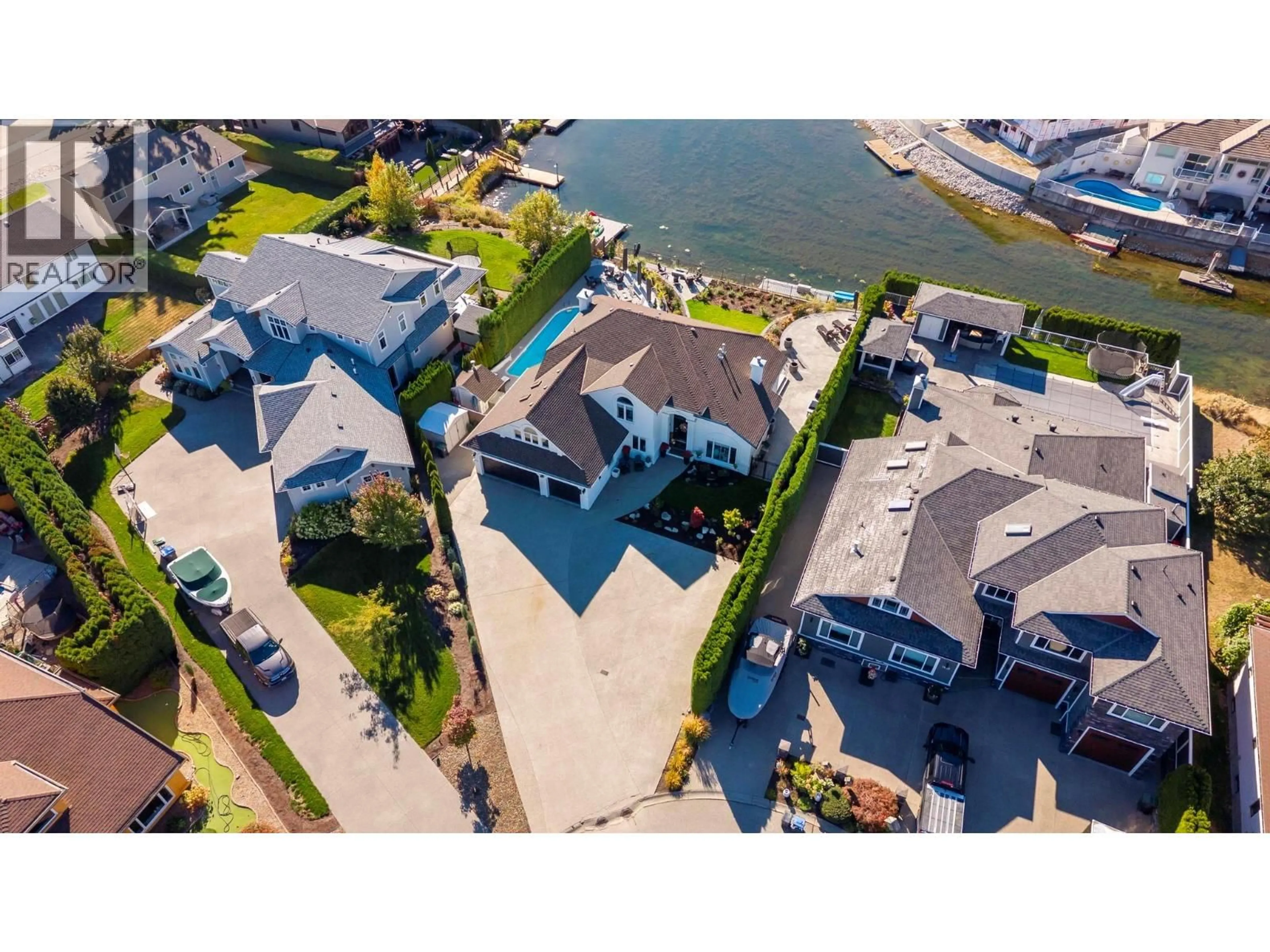 A pic from outside/outdoor area/front of a property/back of a property/a pic from drone, water/lake/river/ocean view for 1659 NEWPORT ROAD, West Kelowna British Columbia V4T1X1